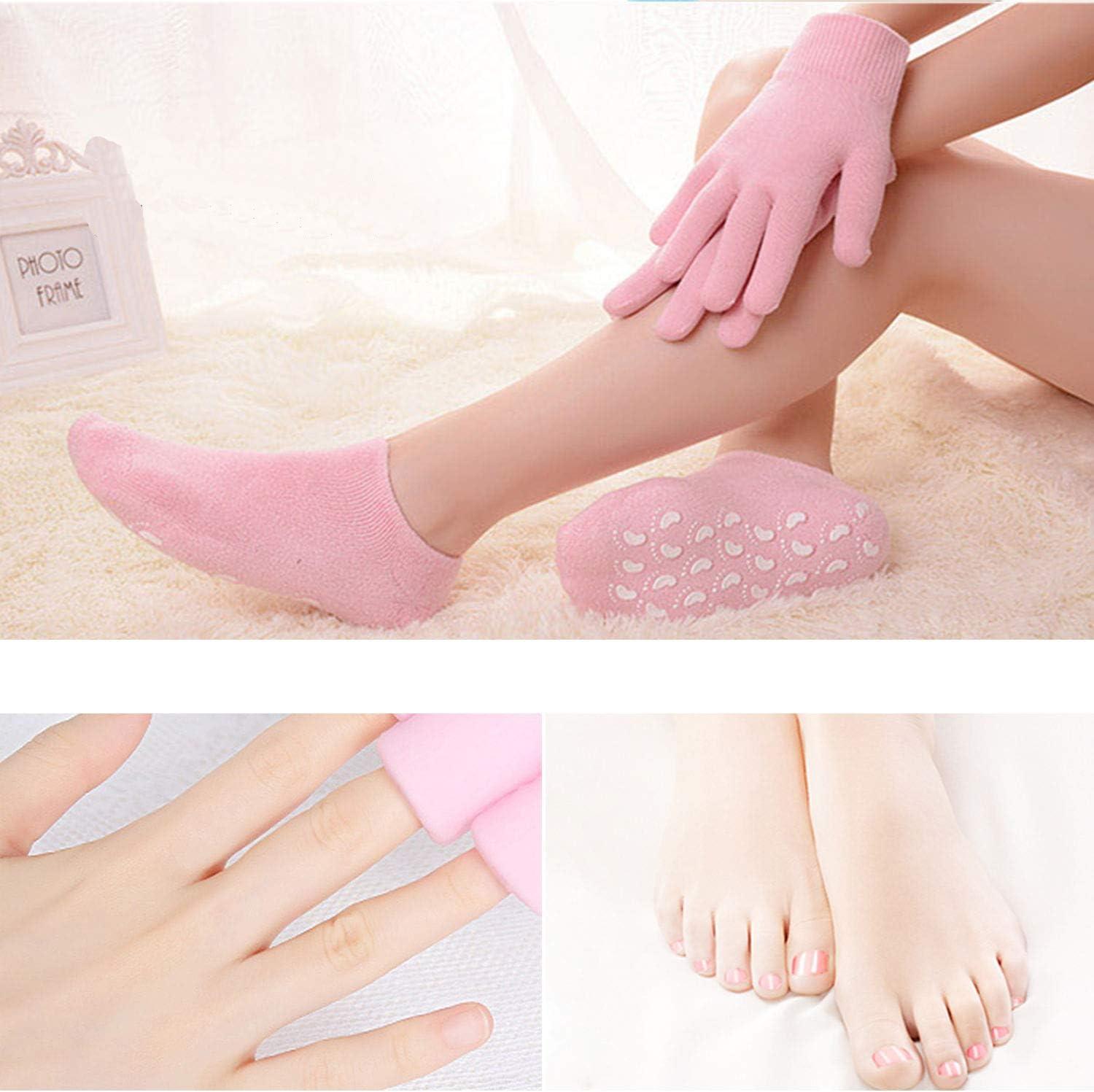4 PCS Moisturizing Gloves and Socks, Gel Spa Moisturizing Therapy Sock ＆  Glove, Soften Repairing Dry Cracked, Hands Feet Skin Care, Effective in