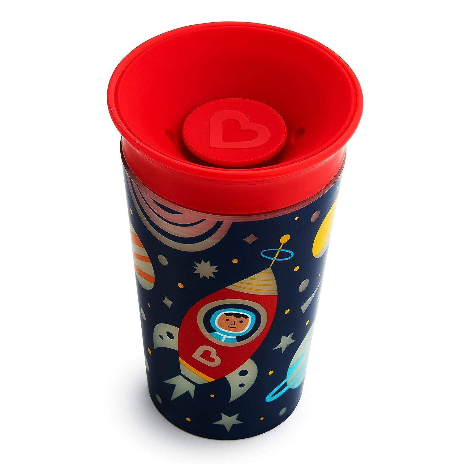 Munchkin® Miracle® 360 Degree Glow in The Dark Sippy Cup, 9 Ounce,  Astronaut, Red