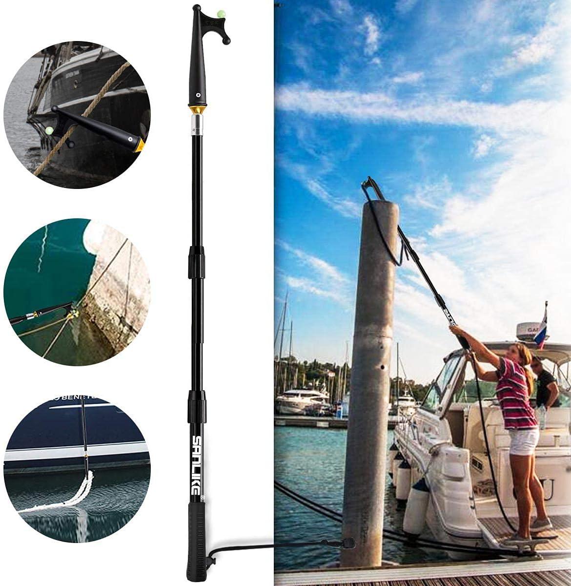 SANLIKE Boat Hooks for Docking Extension Pole Hook Telescopic Boat Pole  with Luminous Bead, Lightweight Floating, Non-Slip Rubber Handle, Durable &  Rust-Resistant Fiberglasses-3.9 Feet-black