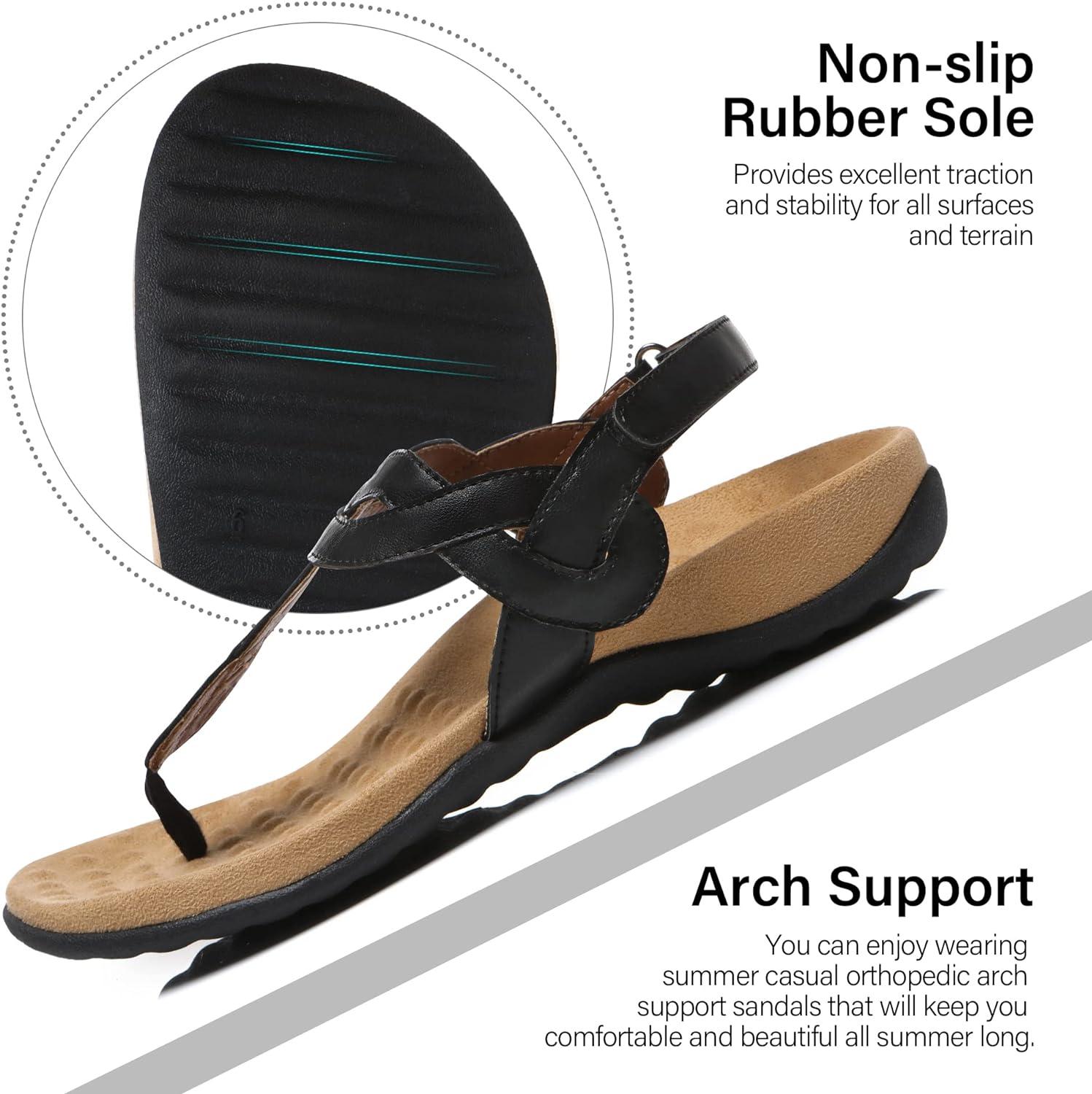 FUDYNMALC Womens Orthotic Flips Flops Sandals Arch Support for Flat feet  Orthopedic Slides Sandals Plantar Fasciitis Comfortable Walking Thong  Sandals