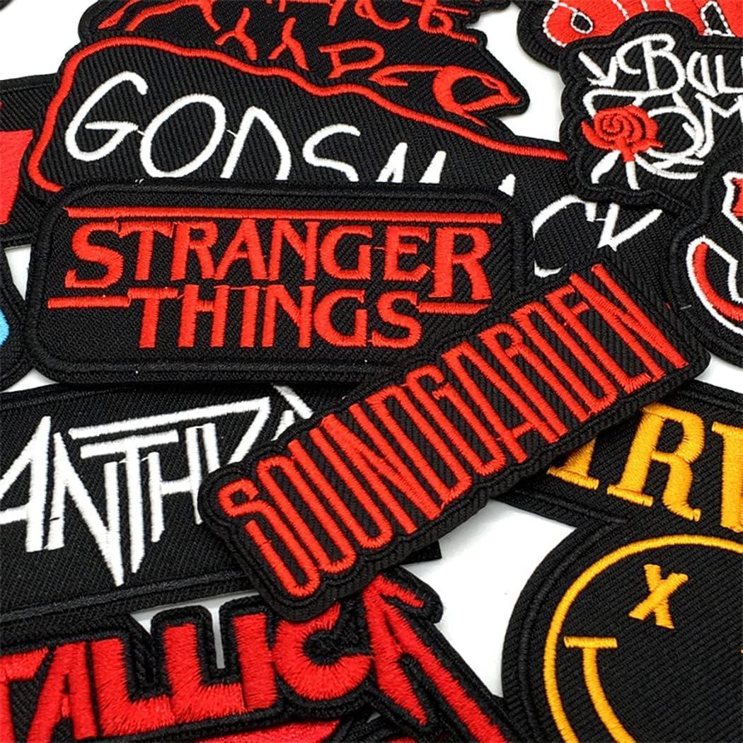 Music Band Embroidered Patches Skull Rock Stripes For Jackets