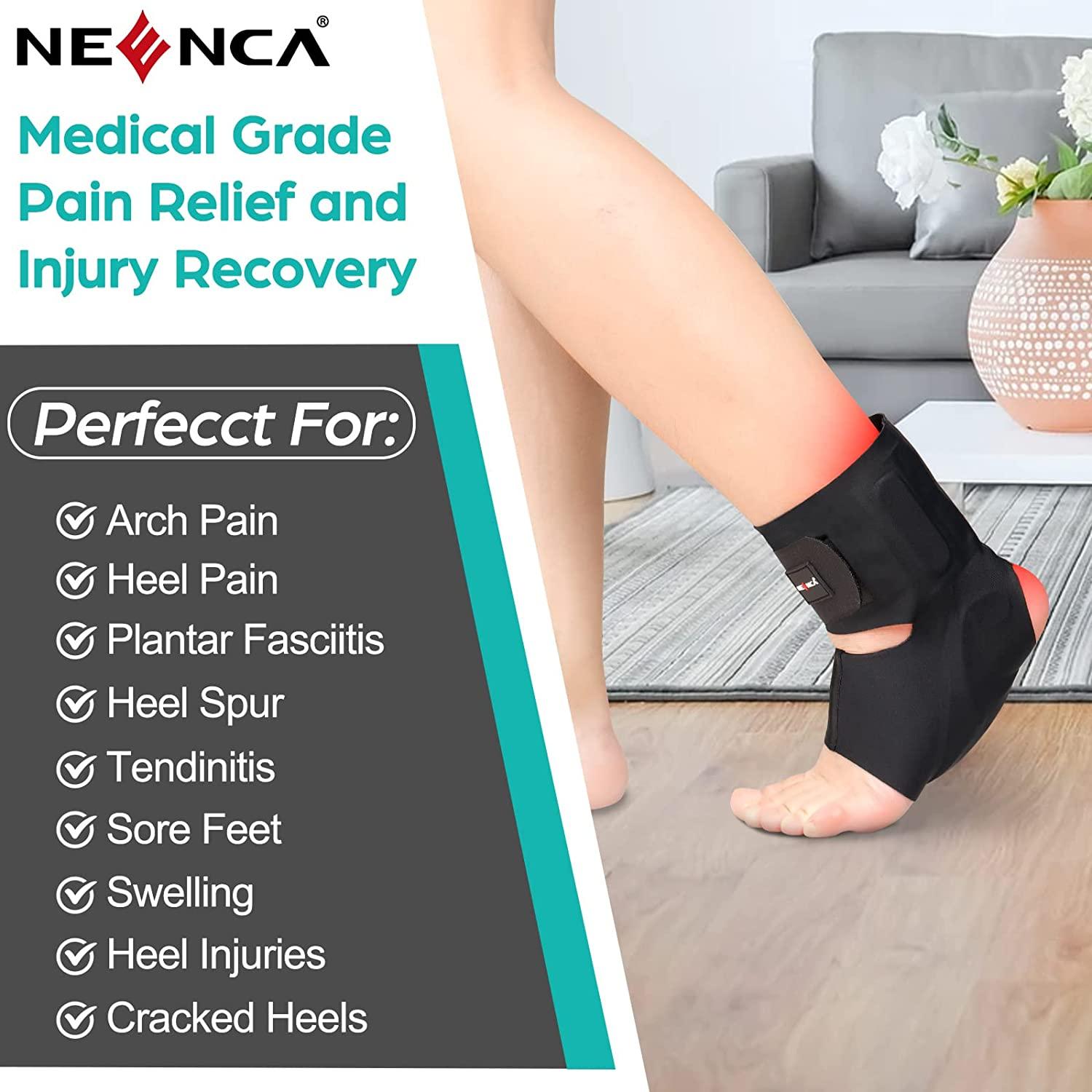 NEENCA Ankle Brace with Inflatable Heel Pads, Medical Ankle Support  Protector with 2 Air Cushions for Arch/Heel Pain Relief, Plantar Fasciitis,  Heel Spur,Tendinitis, Sore Feet, Swelling, Heel Injuries Inflatable Heel  Pad L