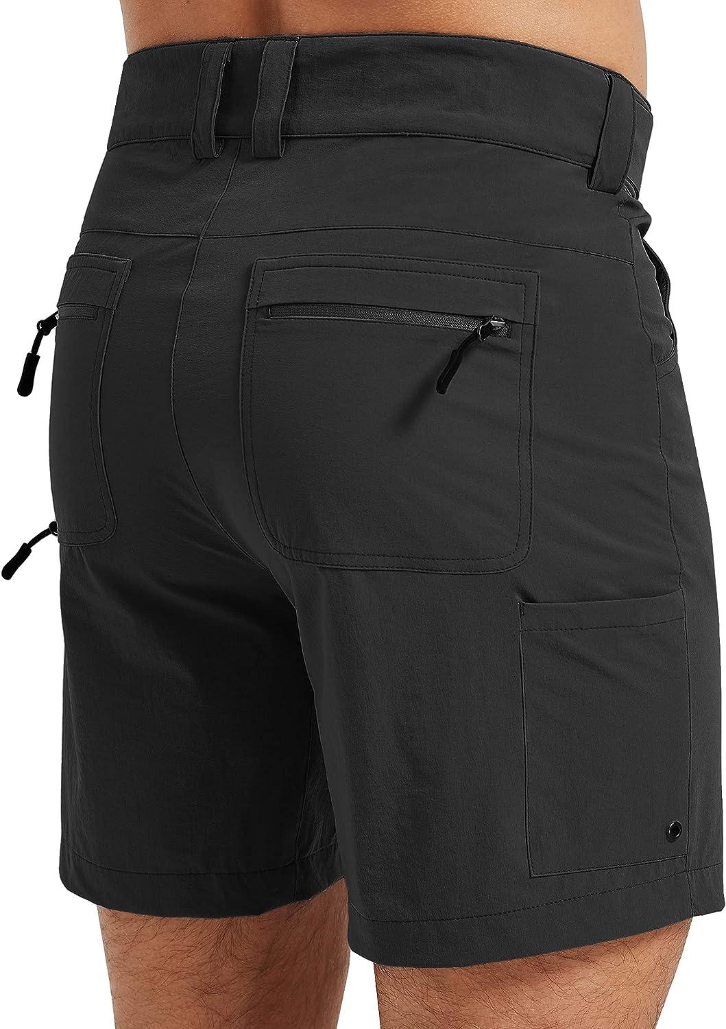 FitsT4 Mens Cargo Hiking Shorts 7 Inch Stretch Water Resistant Quick Dry  Lightweight Outdoor Tactical Shorts