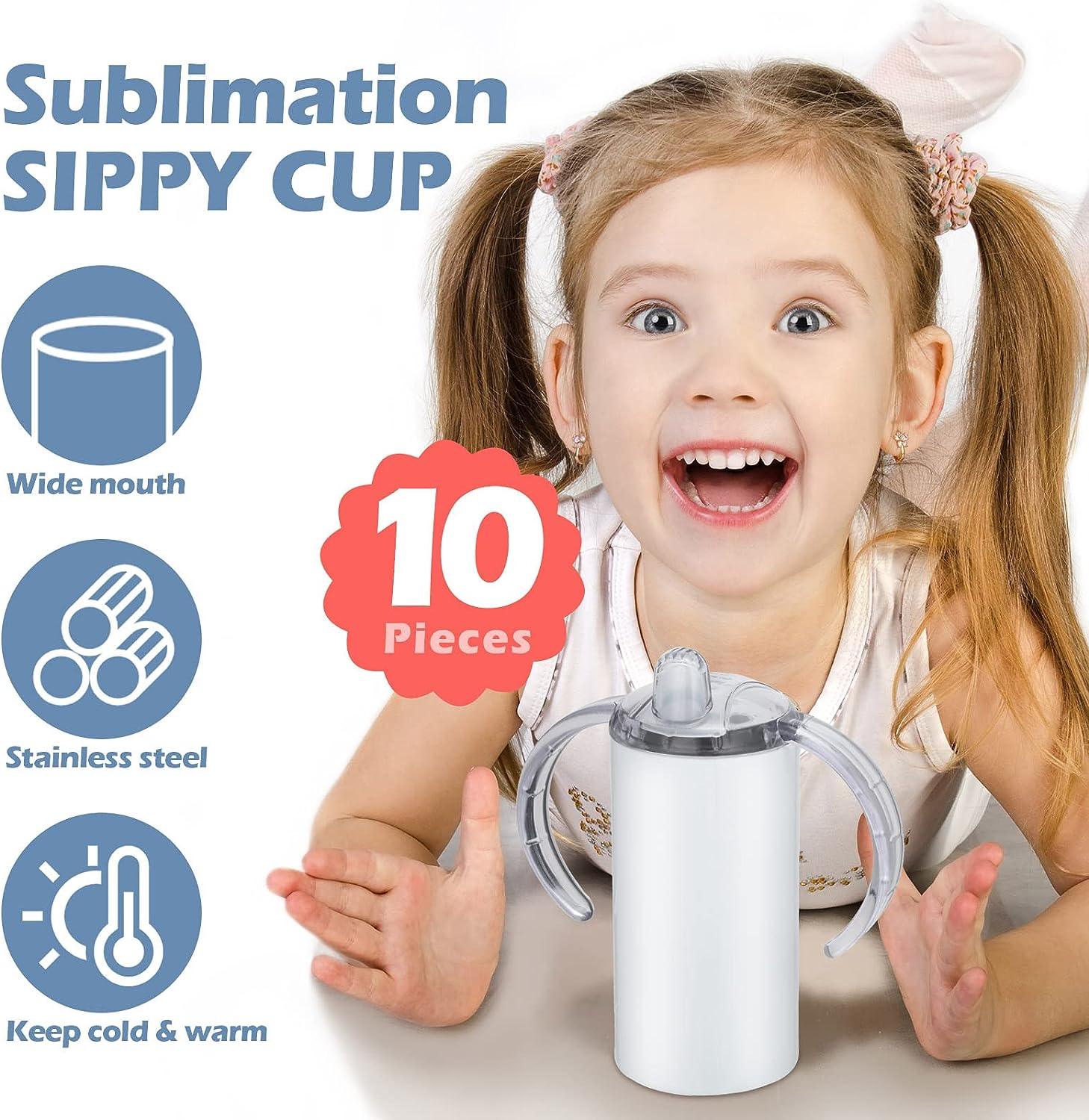 7 Steps - 10 Oz Stainless Steel Baby Children Kids Sippy Cup