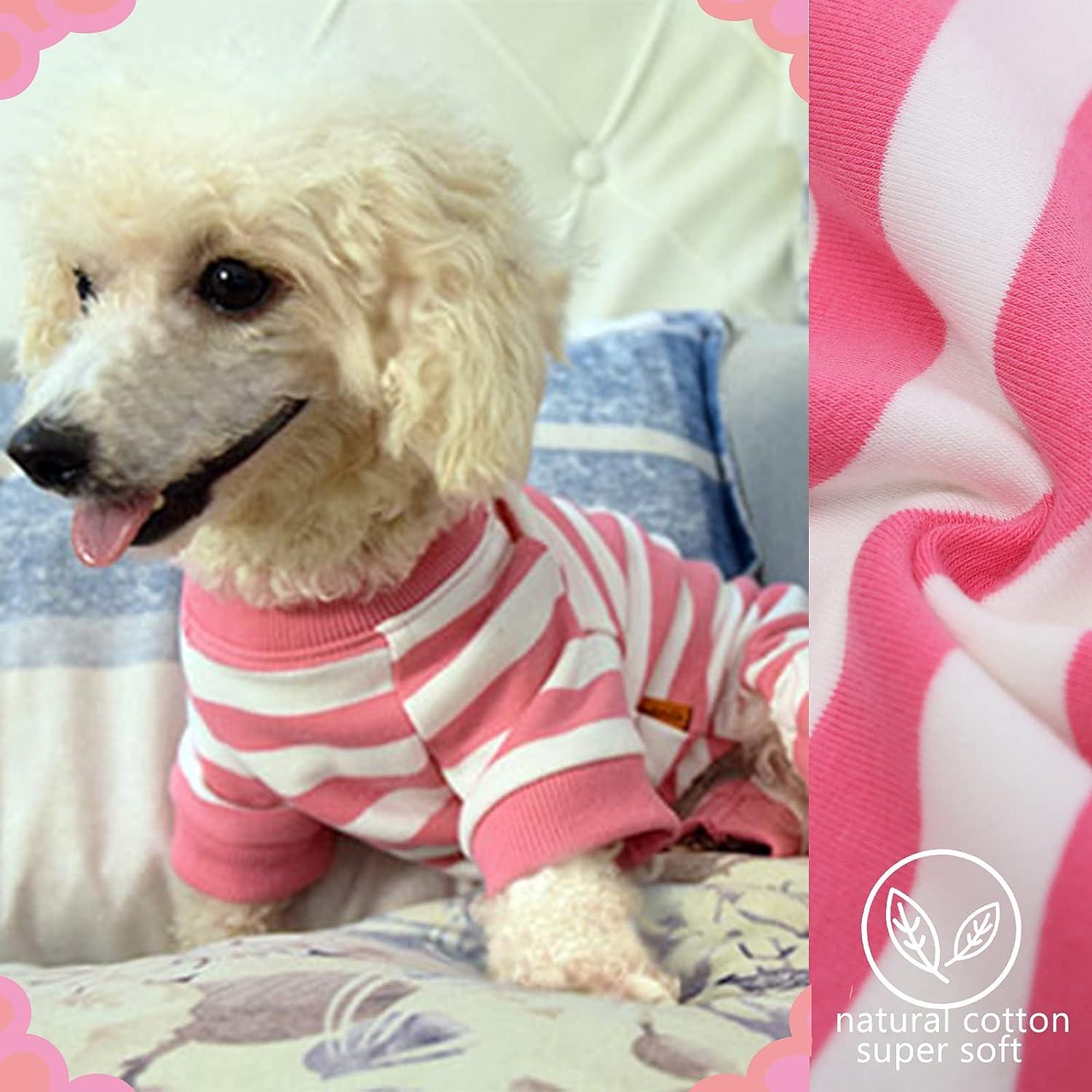  Uadonile Dog Pajamas, Striped Dog Pjs for Small Dogs