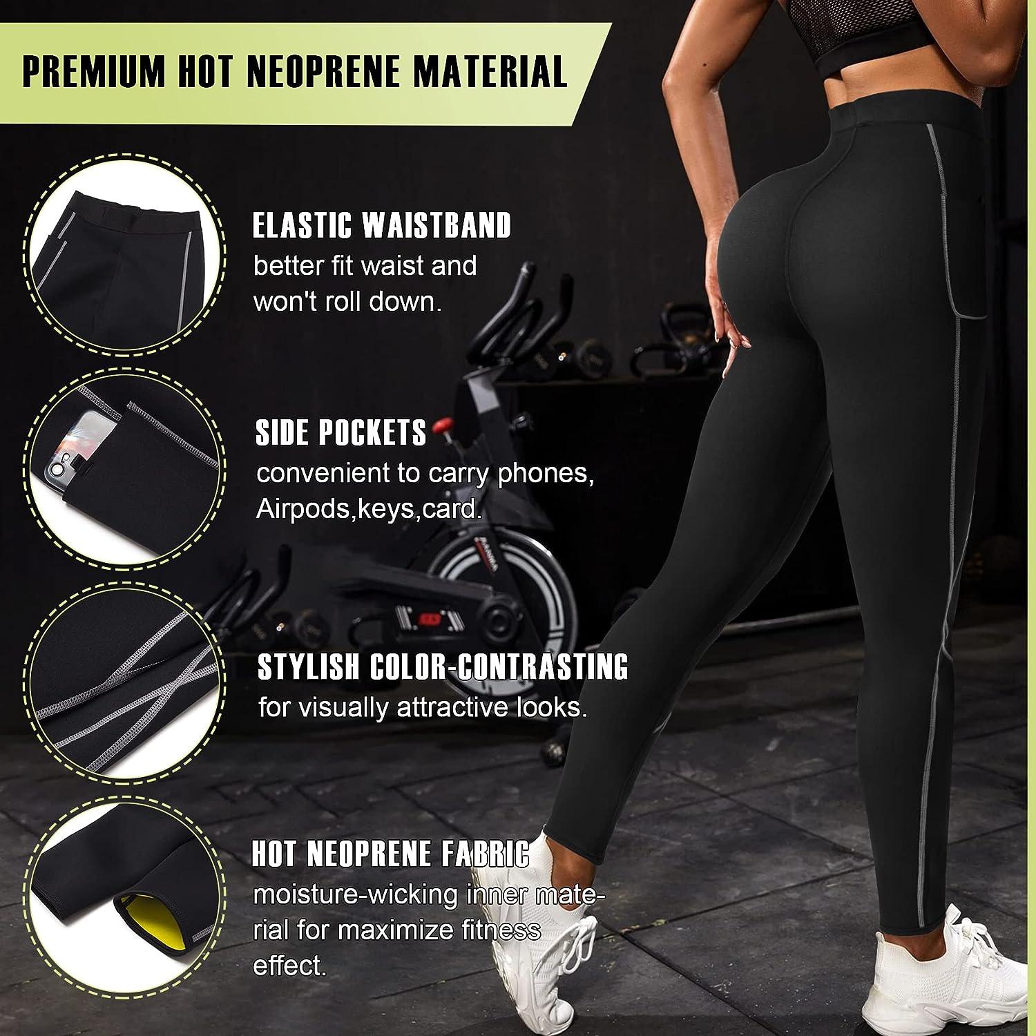 TrainingGirl Women Neoprene Sauna Leggings Sweat Shorts Weight Loss Workout  Running Capris Slimming Compression Thermo Pants
