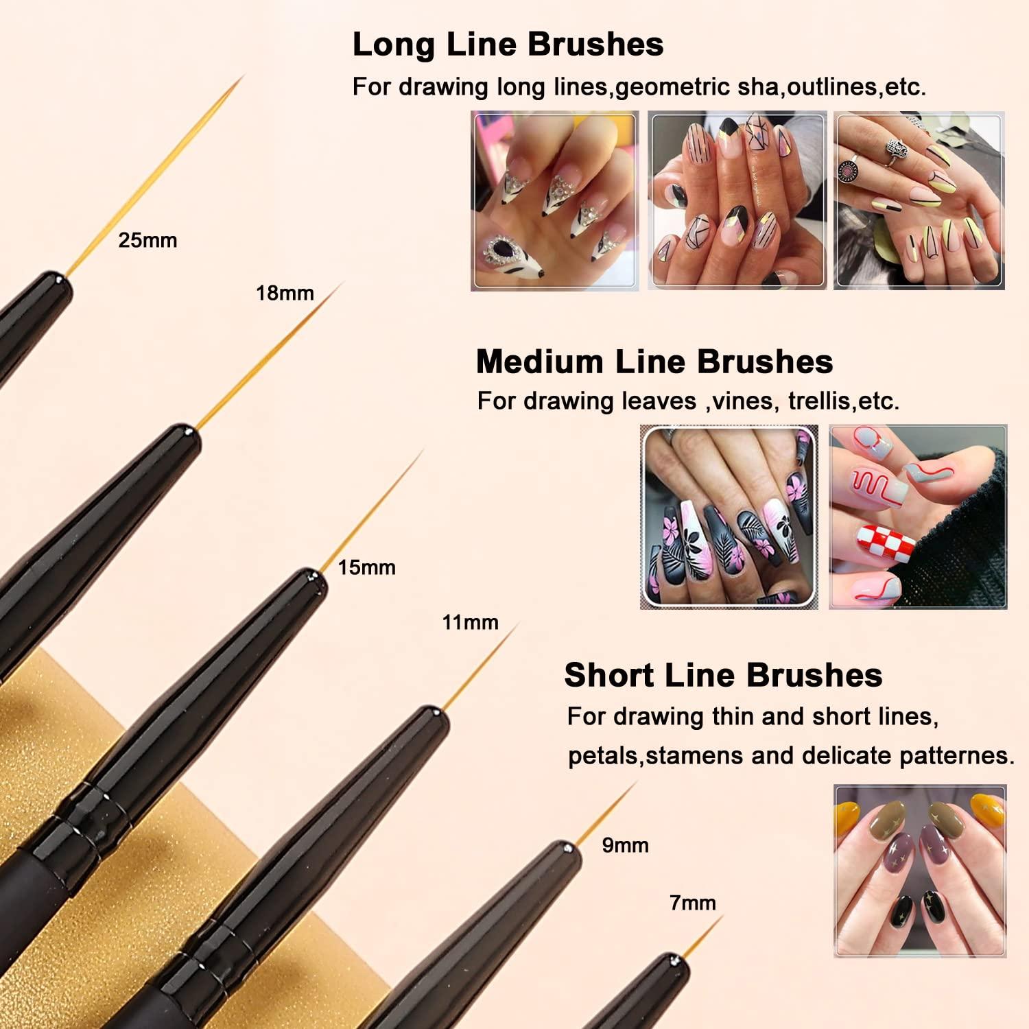 6pcs acrylic paint brushes Fine Paint Brushes for Details Nail Art Brushes