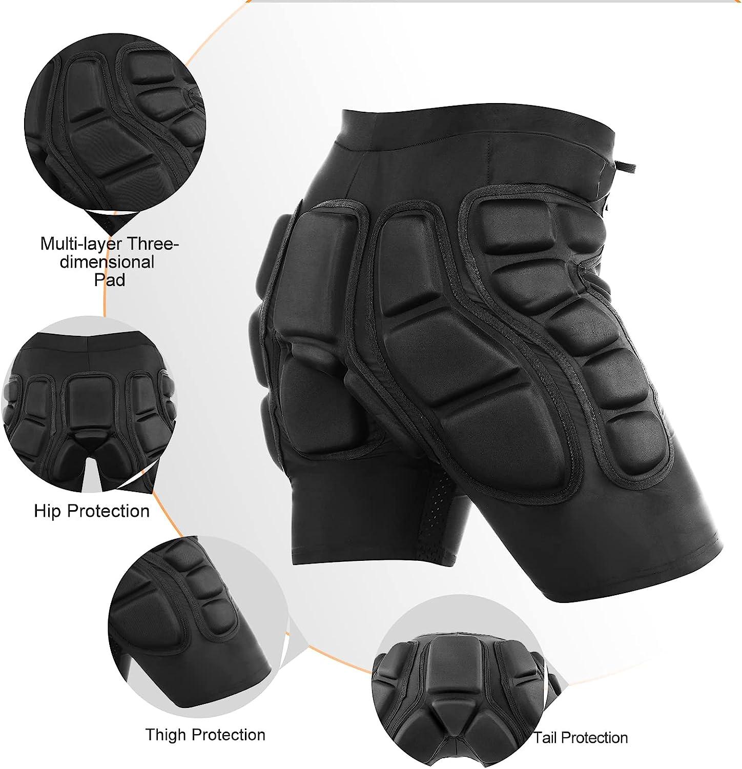 Relaxyee Protective Padded Shorts Skiing Hip Padded Shorts 0.8in Thick 3D  EVA Hip Protector Padded Short Pants Skating Impact Pad