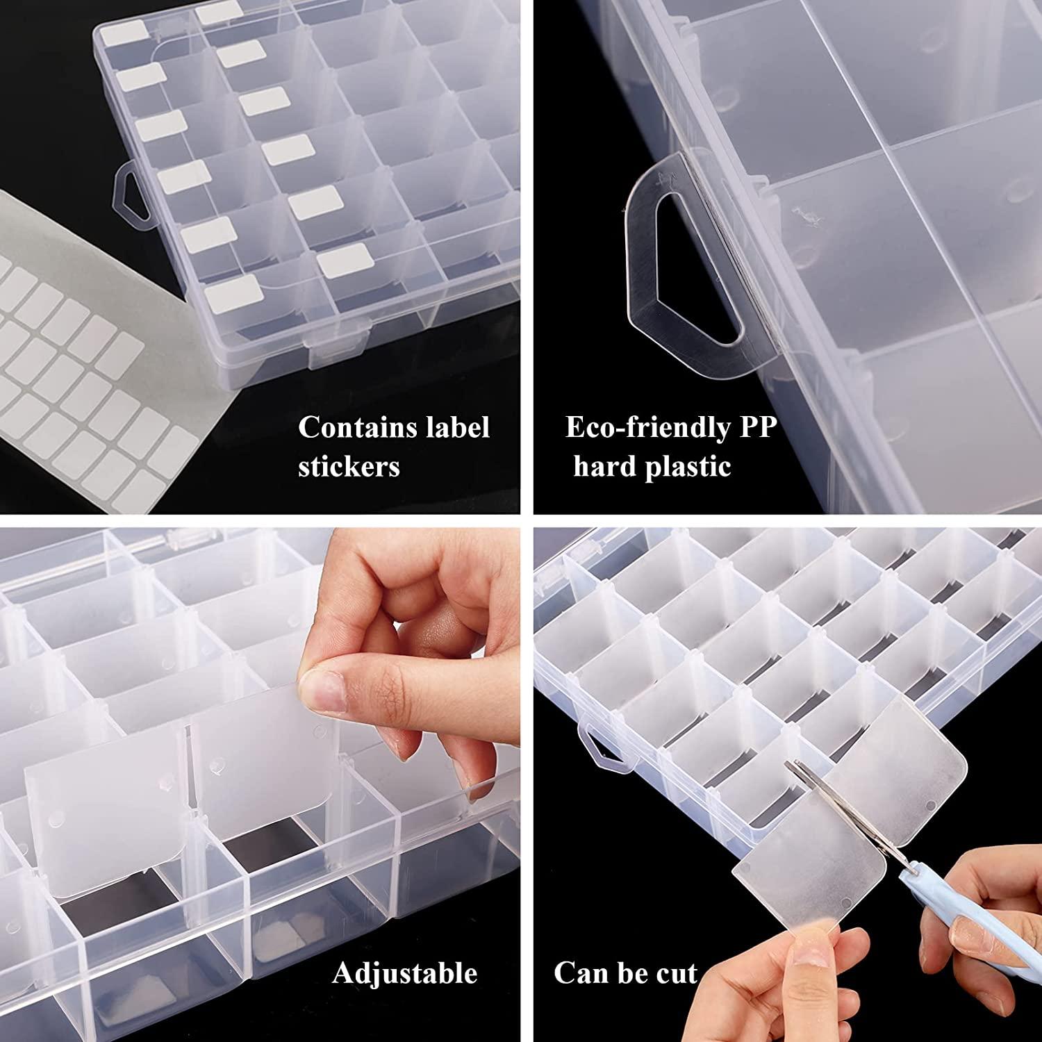  Opret 2 Pack 36 Grids Plastic Organizer Box Clear Beads Storage  Container Jewelry Box with Adjustable Dividers for Washi Tapes, Thread,  Craft and Rock Collection : Arts, Crafts & Sewing