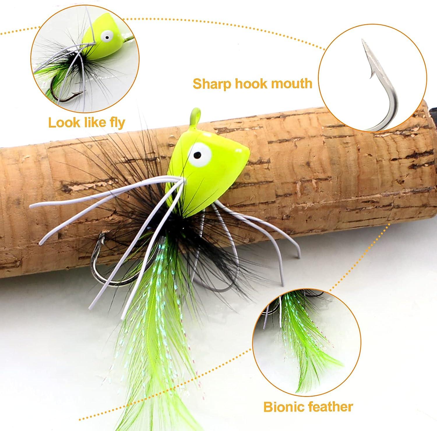 Popper Fly Hook Fishing Trout Lure Baits Fly Baits Stainless Steel