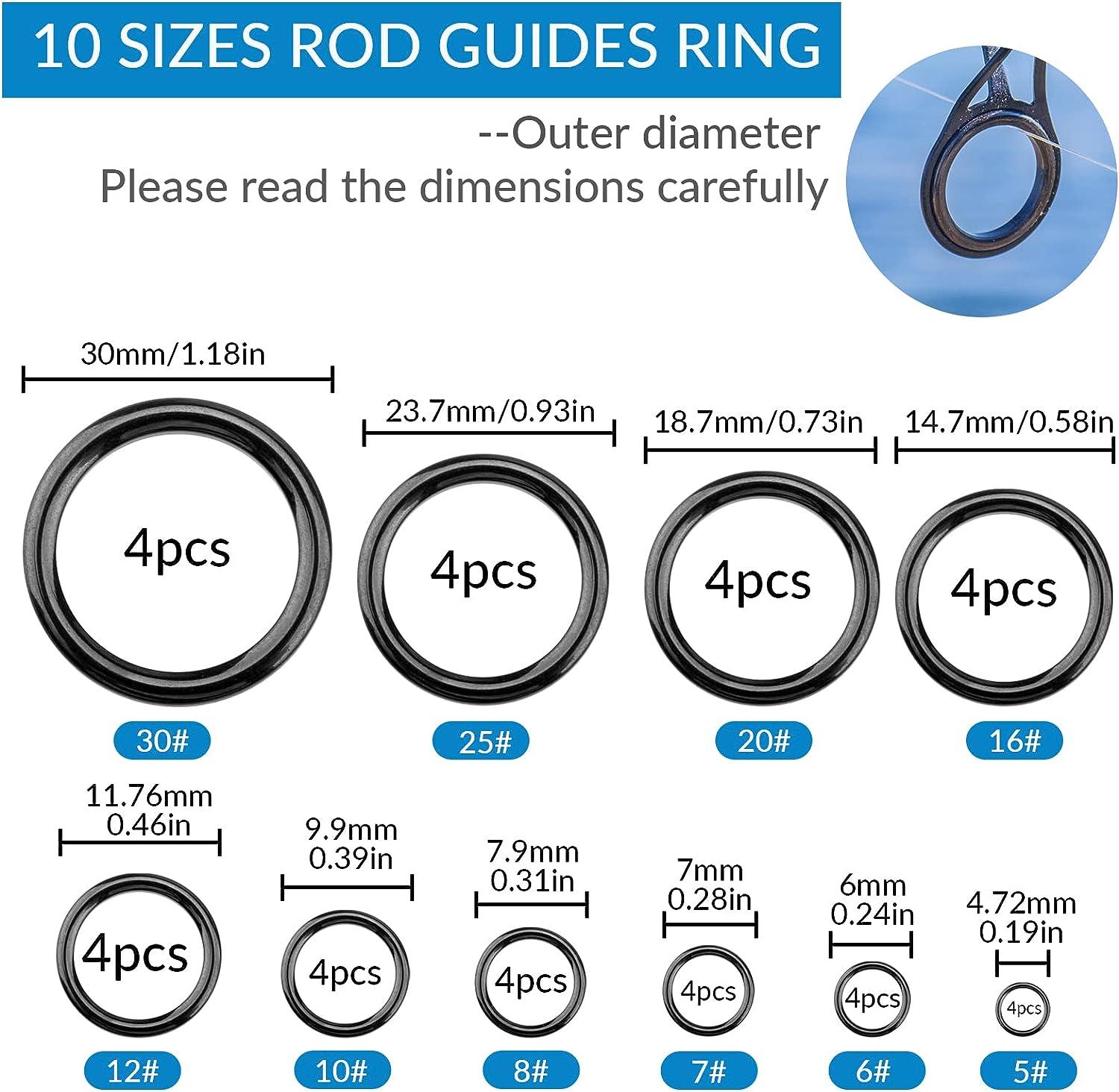Buy 75Pcs Various Sizes Fishing Rod Guide Tip Line Spinning Eyes