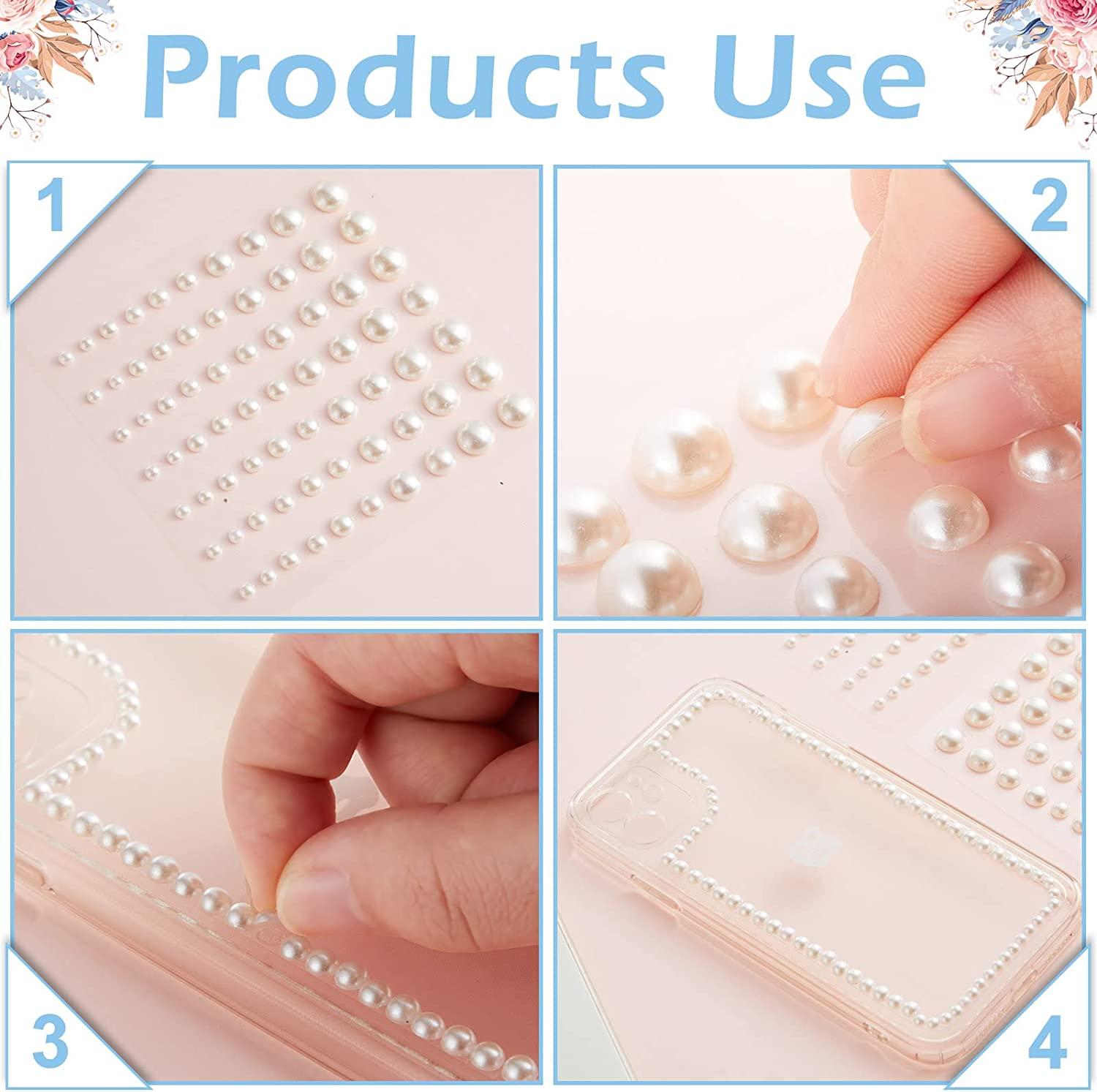144 Pieces Craft Stickers Flower And Pearl - Craft Beads - at 