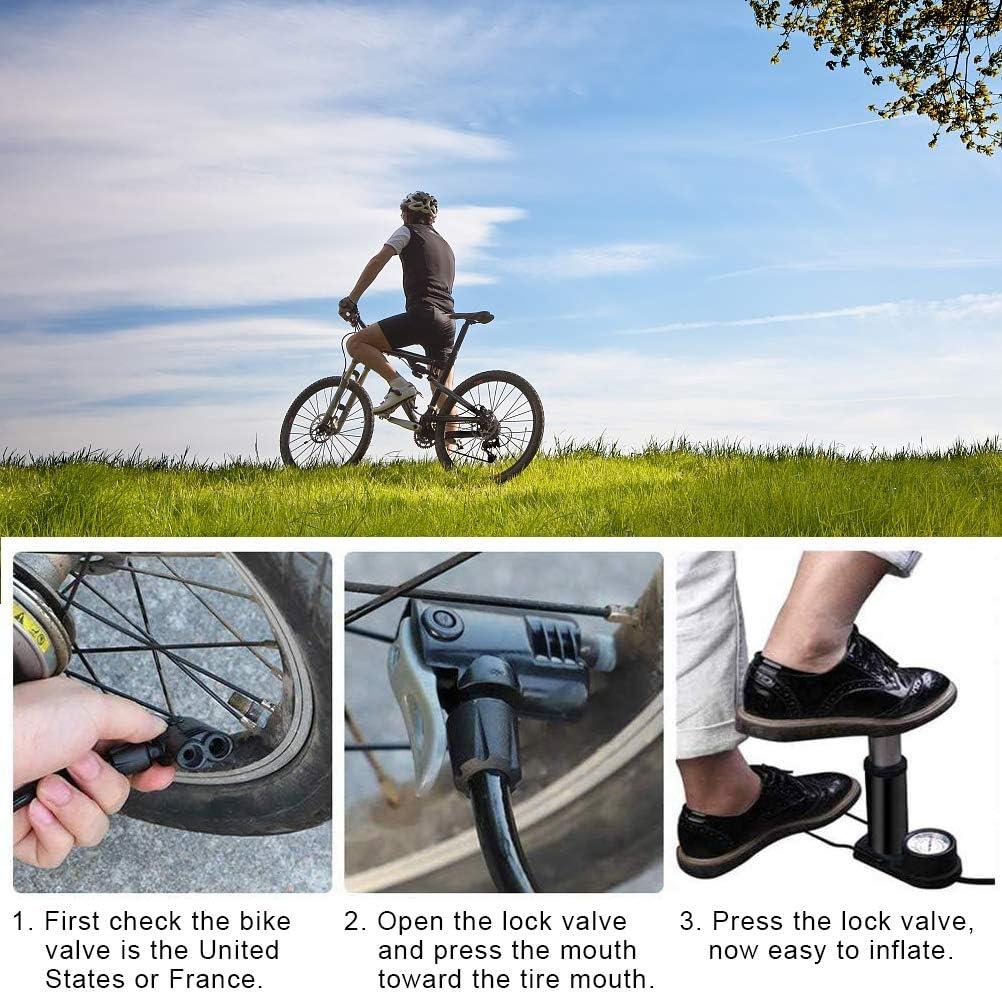 Bicycle Pump Mini Portable Foot Pumps With Pressure Gauge For All