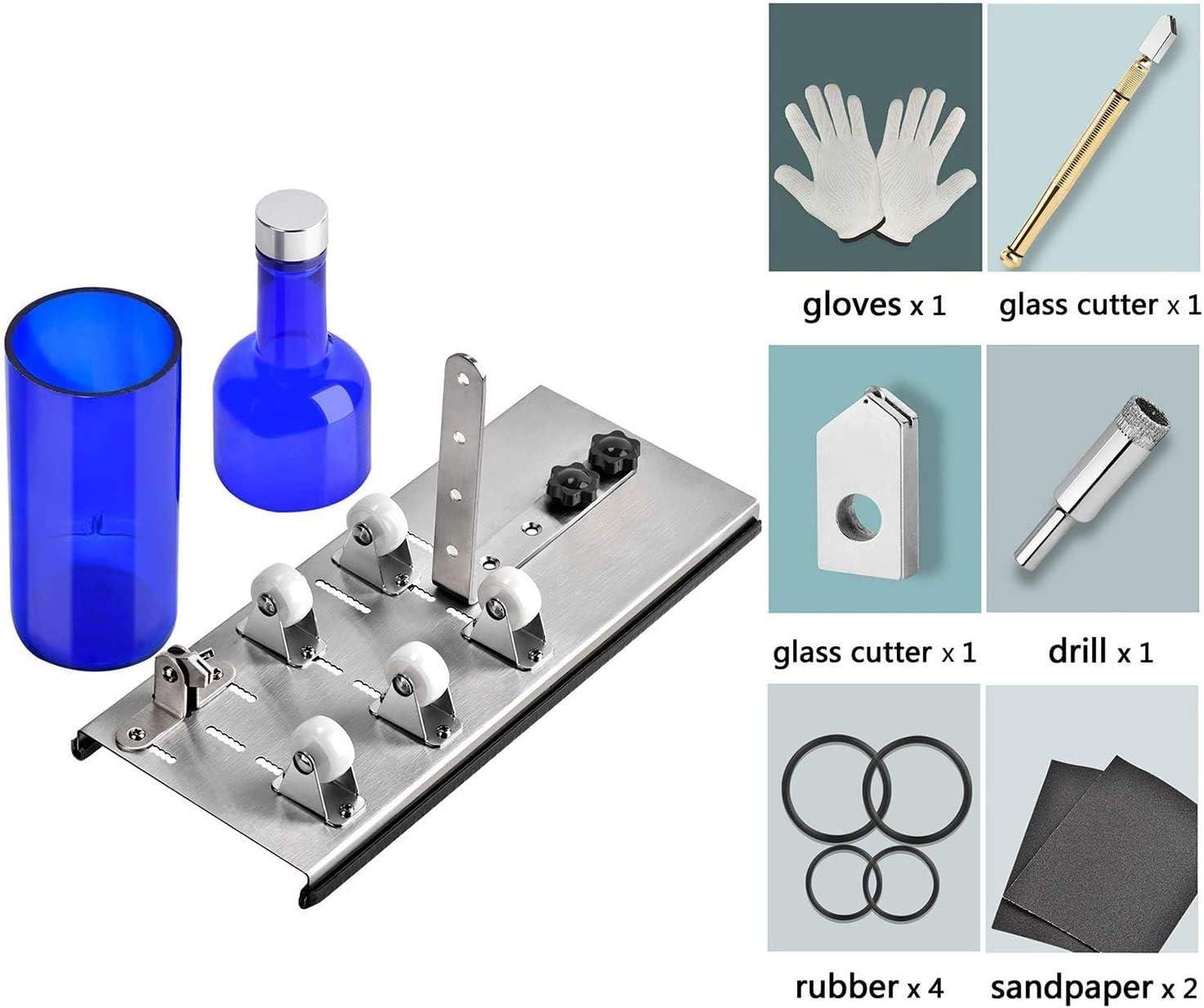 Adjustable Glass Bottle Cutter Kit Stainless Steel Square Round Glass  Bottle Cutting Machine Set