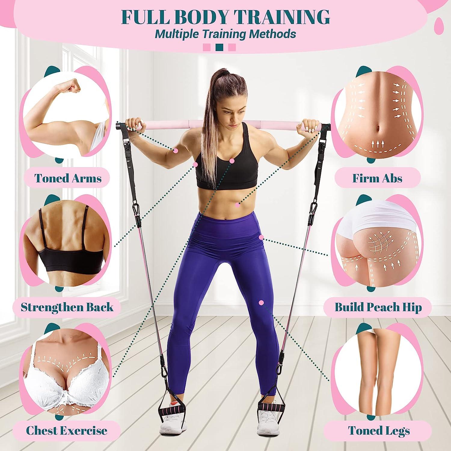 I'm Unlimited® Pilates Bar Kit & Video, 6 to 12 Resistance Bands, Pilates  Reformer, Workout Equipment Home Gym, Portable Exercise Full Body, Fitness  Stick,Yoga Toning Abs Arms & Legs,Booklet : : Sports