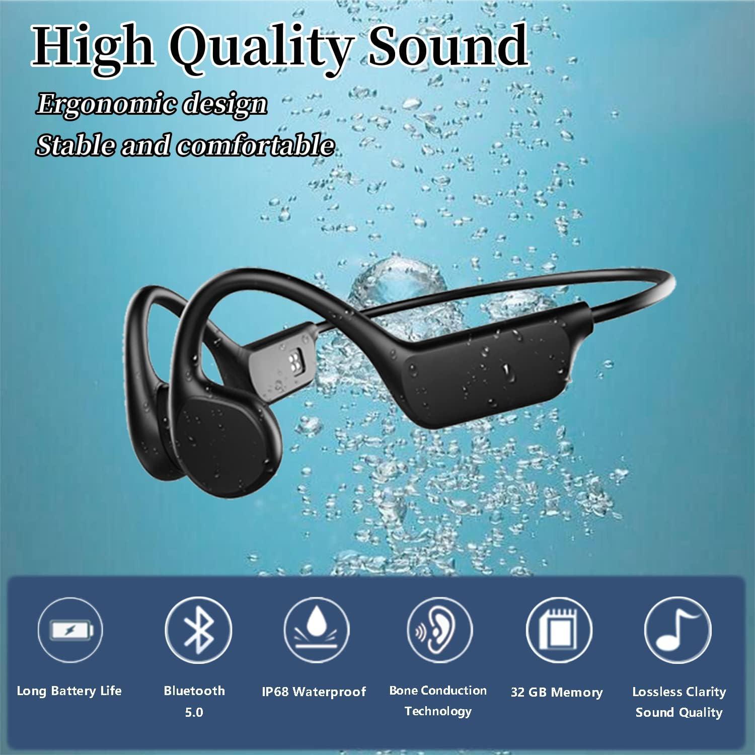 Bone Conduction Headphones - IPX8 Waterproof Swimming Headphones
