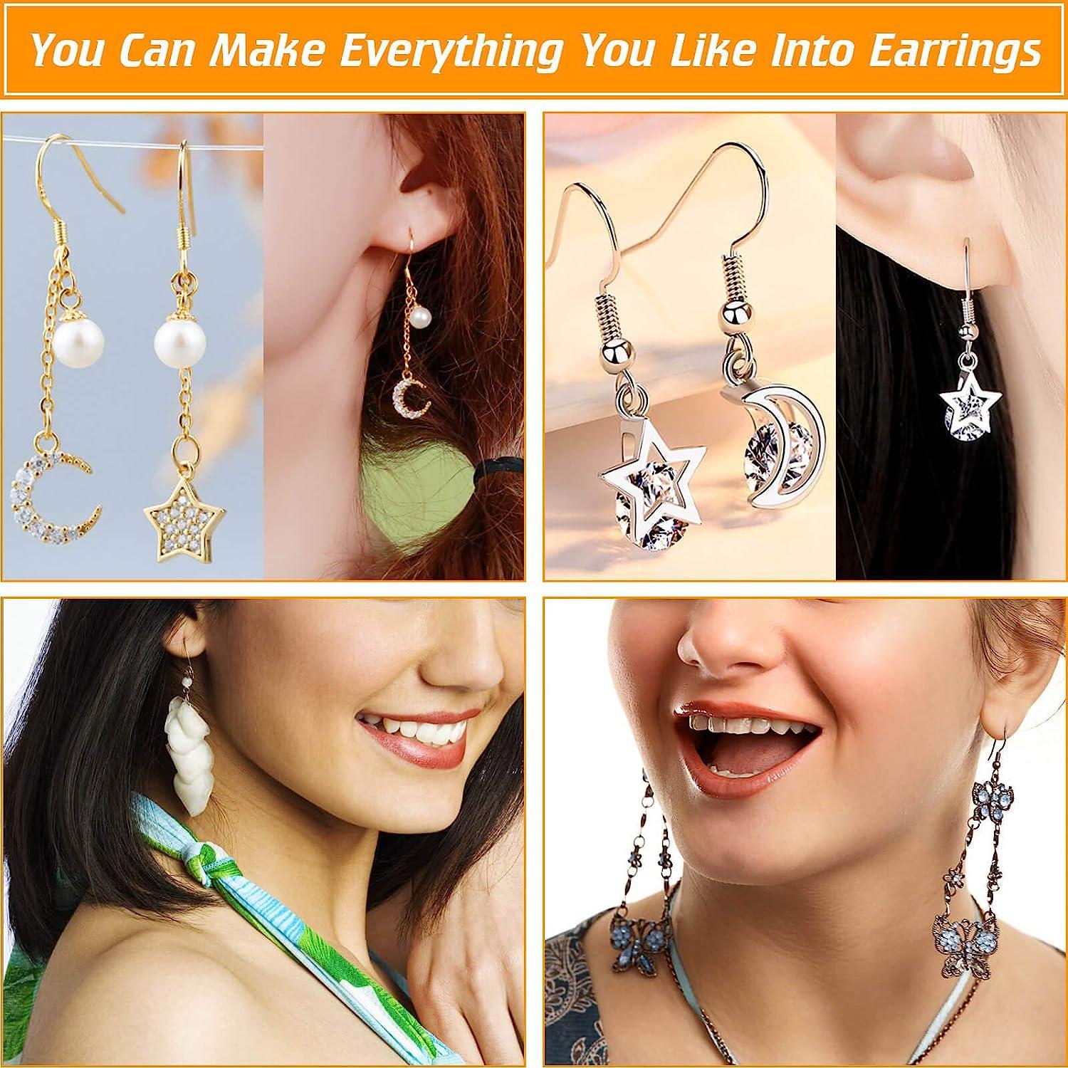 600pcs/set Hypoallergenic Earring Hooks And Transparent Rubber Earring Backs  Kit For Diy Jewelry Making