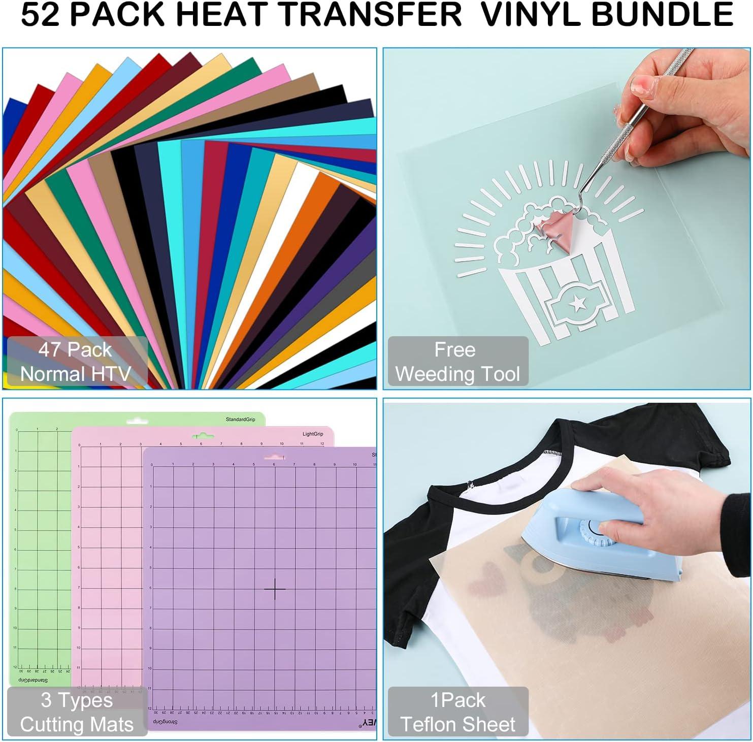 Fast Shipping, Heat Transfer Vinyl Bundle 30 Sheets 12 X 10 Iron on Vinyl  for Cricut and Silhouette, Iron on or Heat Press 
