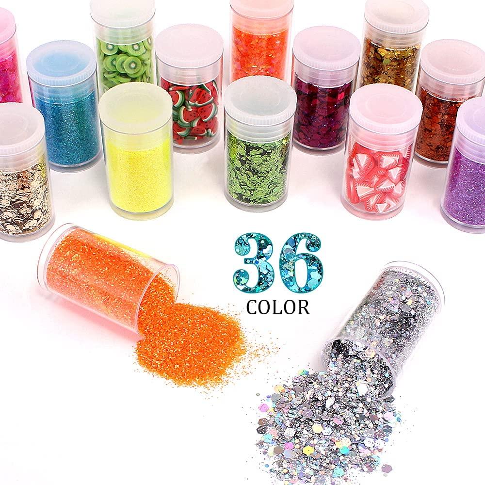48Pcs Slime Sequins Glitter Colorful Slime Glitter DIY Wedding Party  Decoration Floral Ornament Art Nail Kids Slime Toys Gifts - AliExpress