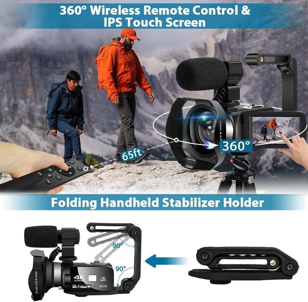  4K Video Camera Camcorder UHD 48MP WiFi IR Night