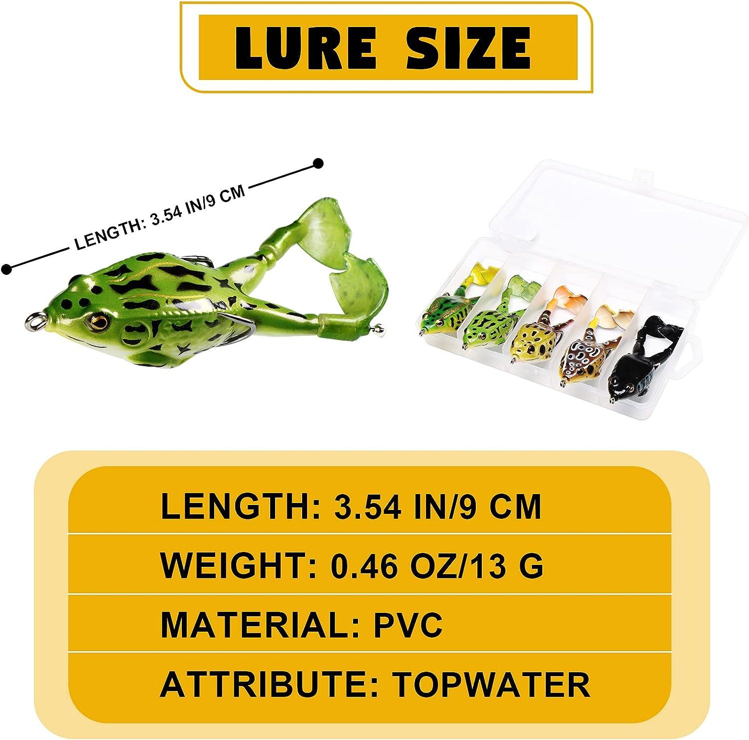 Pelican Mate Topwater Frog Lures Double Propellers Soft Silicone Bass Bait  Realistic Frog Lures Kit Set Trout Pike Freshwater Saltwater 5pcs /3.55''/0.46oz