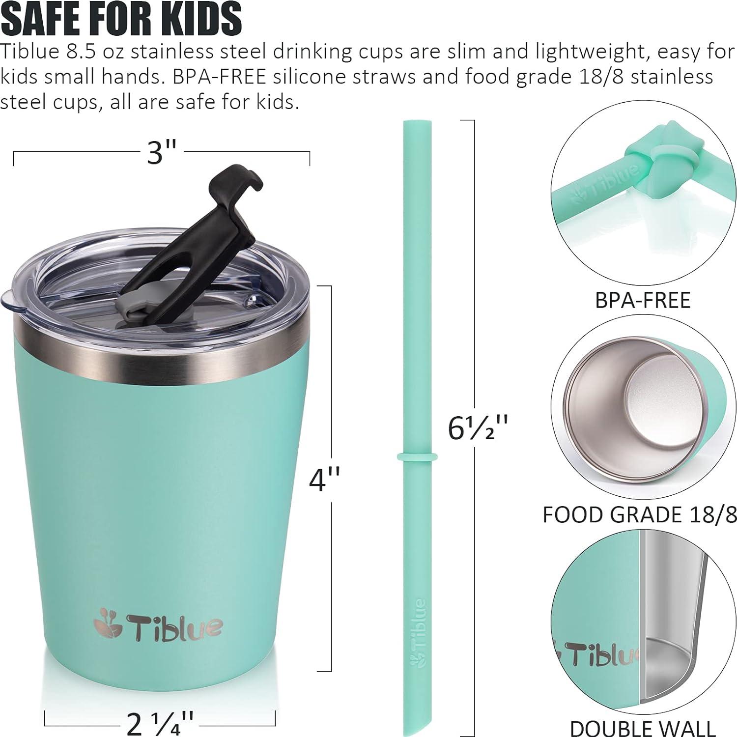  Tiblue Kids & Toddler Cups - Spill Proof Stainless