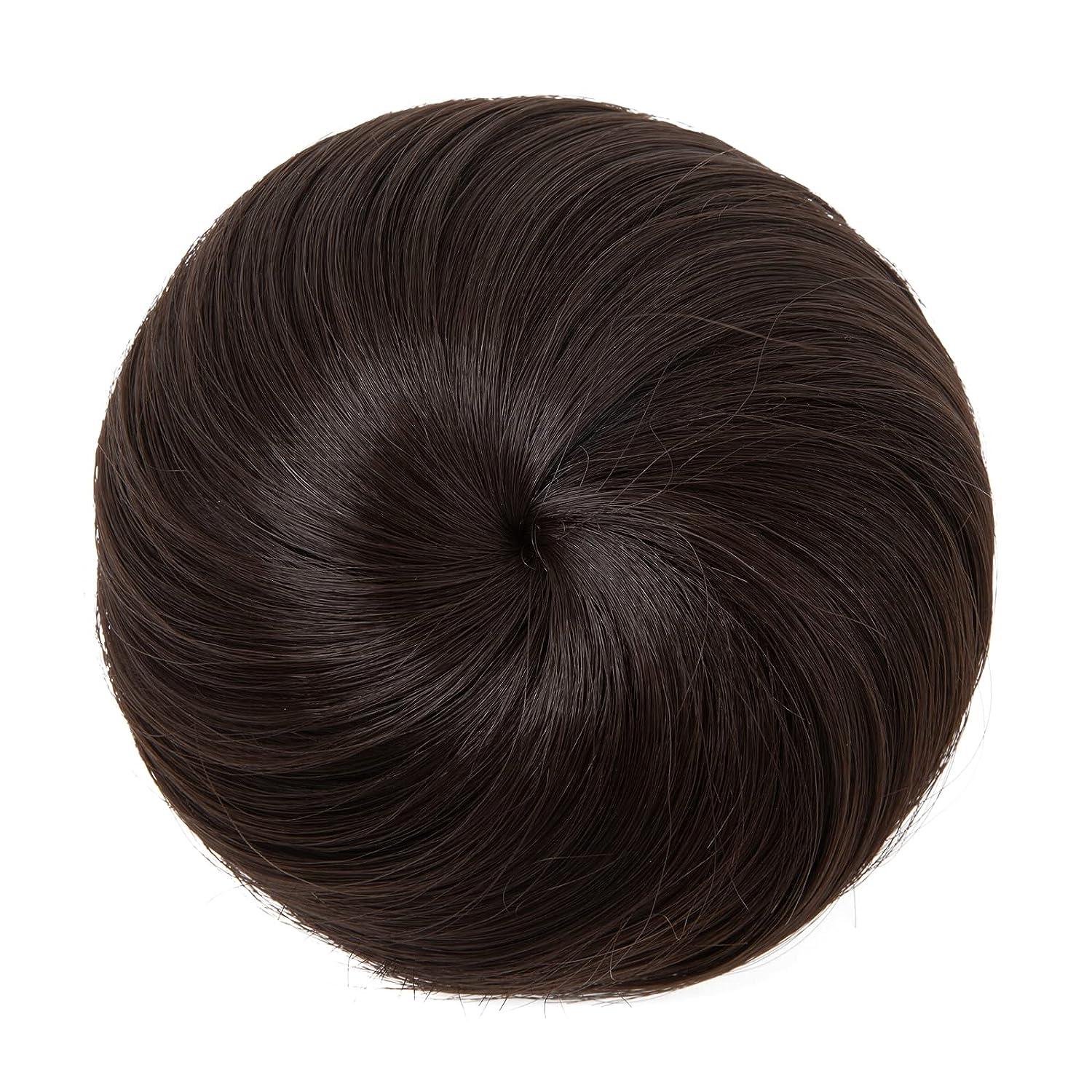 SARLA Extensões de coque de cabelo loiro cinza sintético cordão para coque  de balé peças de cabelo para mulheres meninas senhoras falso donut chignon
