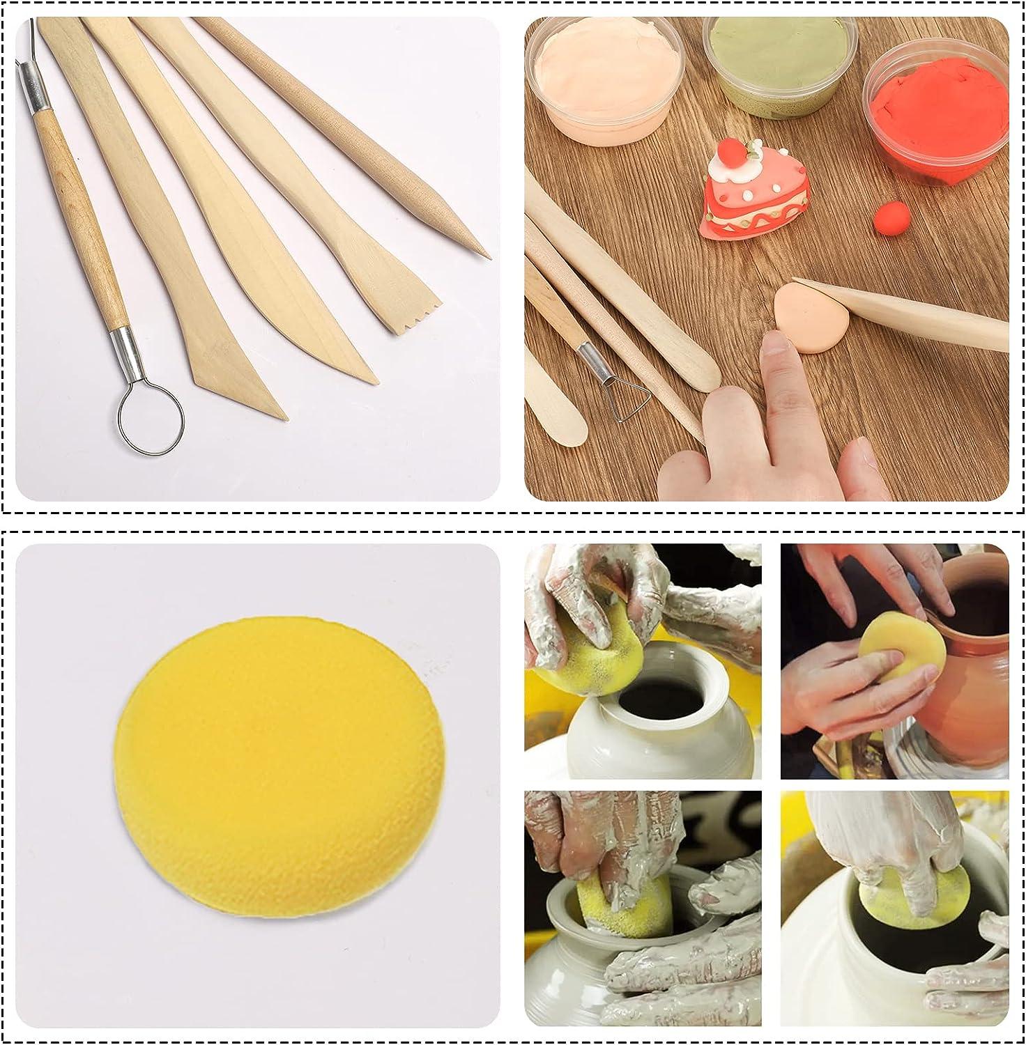 31pcs Polymer Clay Sculpting Tools Set, Air Dry Modeling Clay Roller  Dotting Tool Kit Fondant Metal Cutters Silicone Embossing Pen Balls Stylus  Rollin
