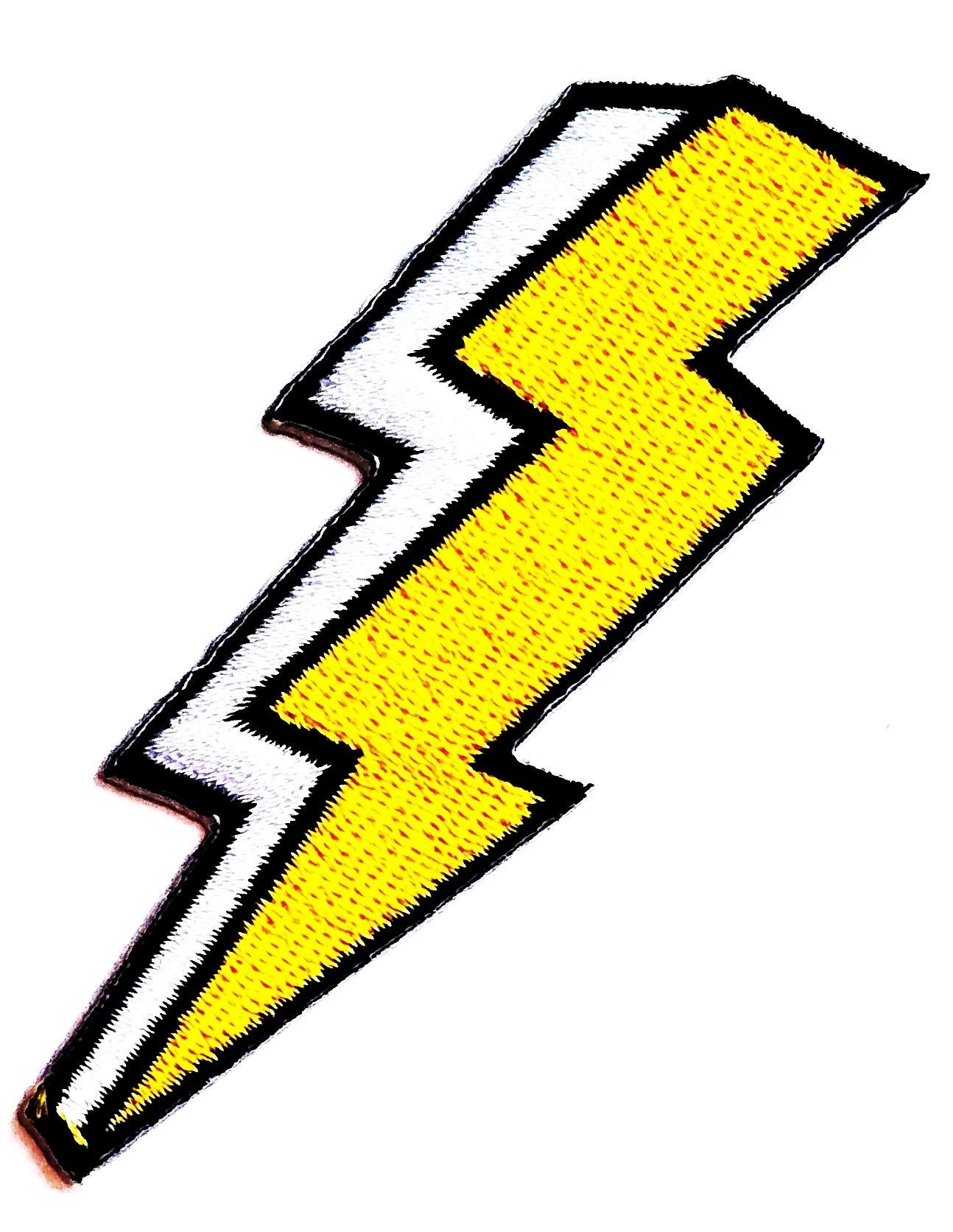 Nipitshop Patches Yellow Flash Storm Lighting Thunderbolt Cartoon Kids  Patch Embroidered Iron On Patch for Clothes Backpacks T-Shirt Jeans Skirt  Vests Scarf Hat Bag