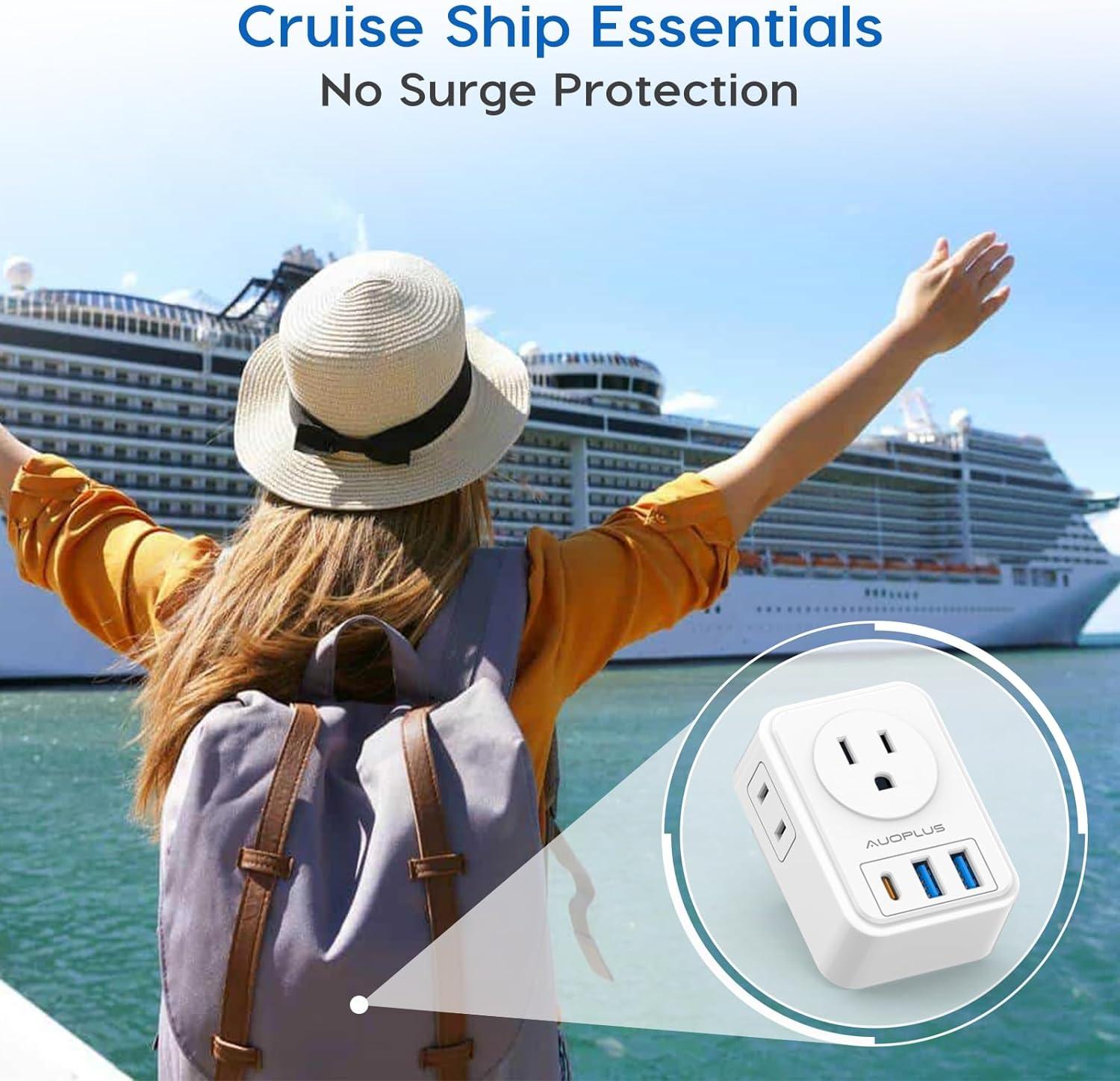 Cruise Power Cube (Cruise Ship Allowed) Non Surge with USB Ports – Cruise On