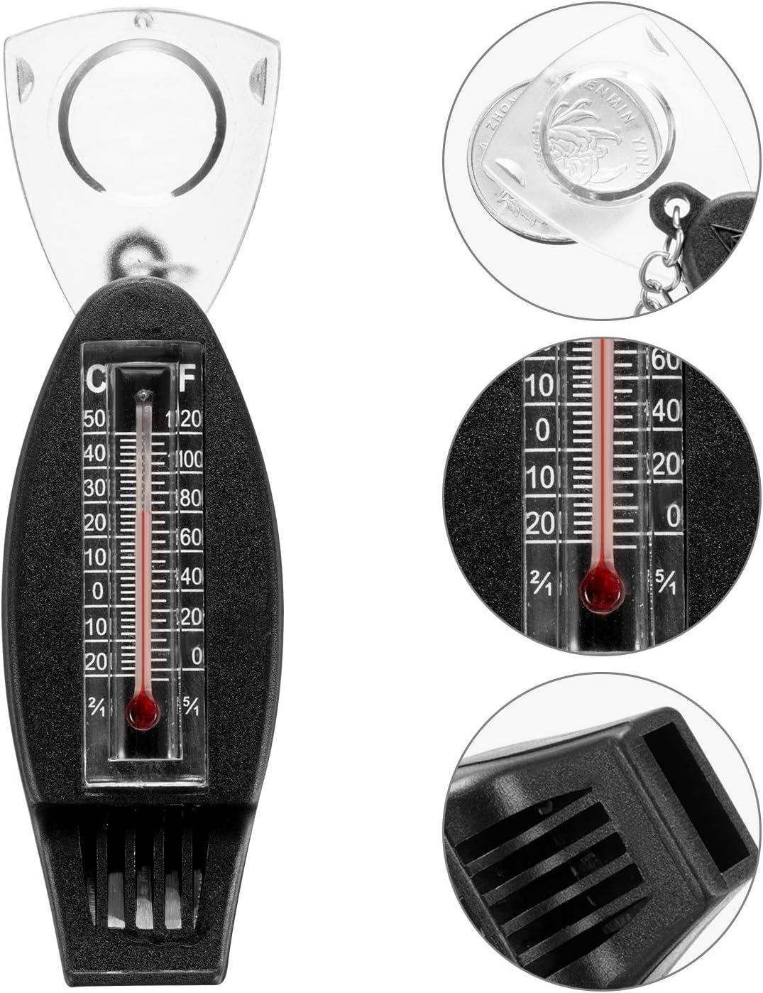 BBTO 16 Pack Multifunctional Whistle Compass Thermometer Magnifier