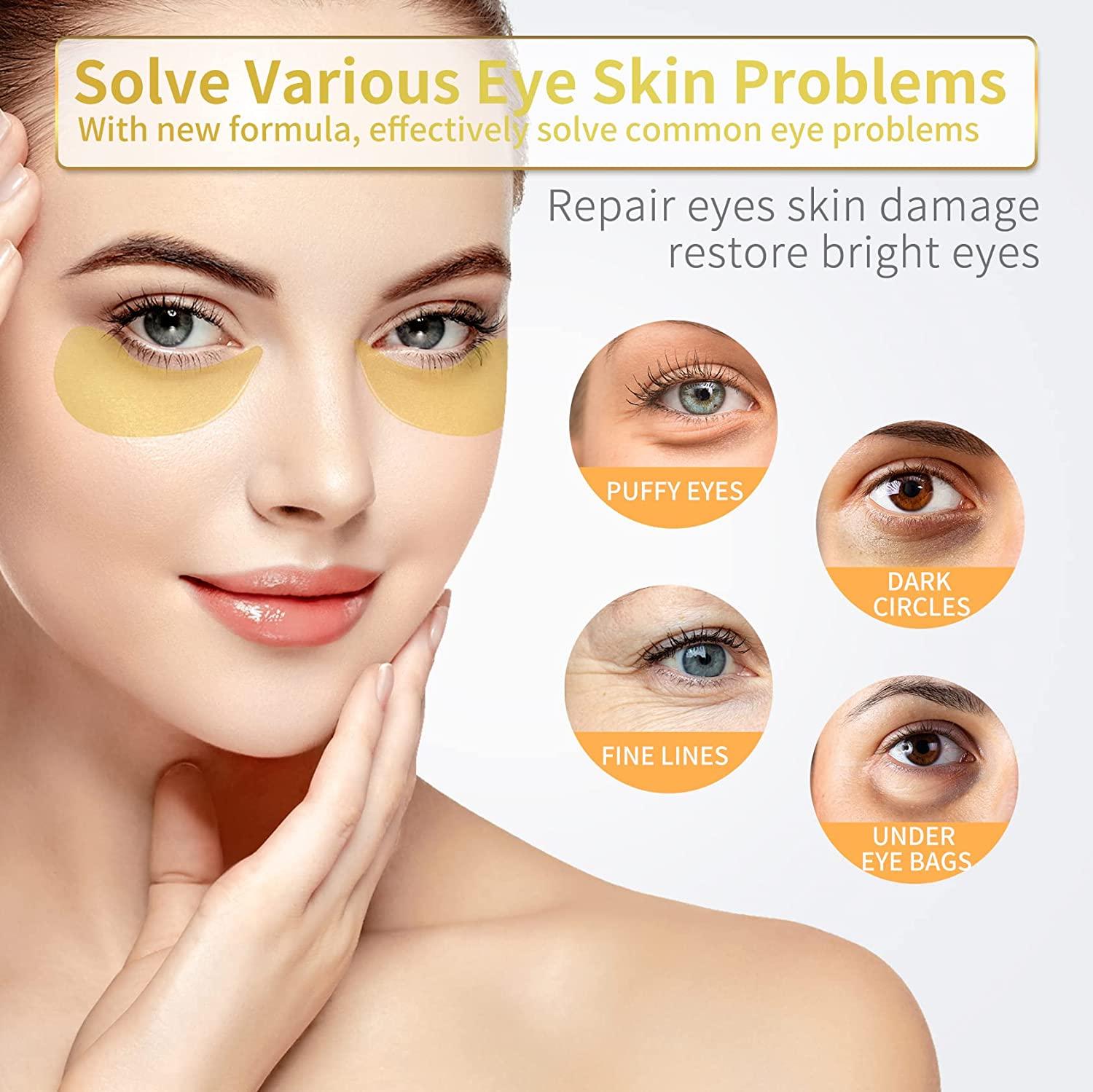 Under Eye Patches 30 Pairs 24k Gold Eye Mask Puffy Eyes And Dark Circles Treatmentsreduce 9409