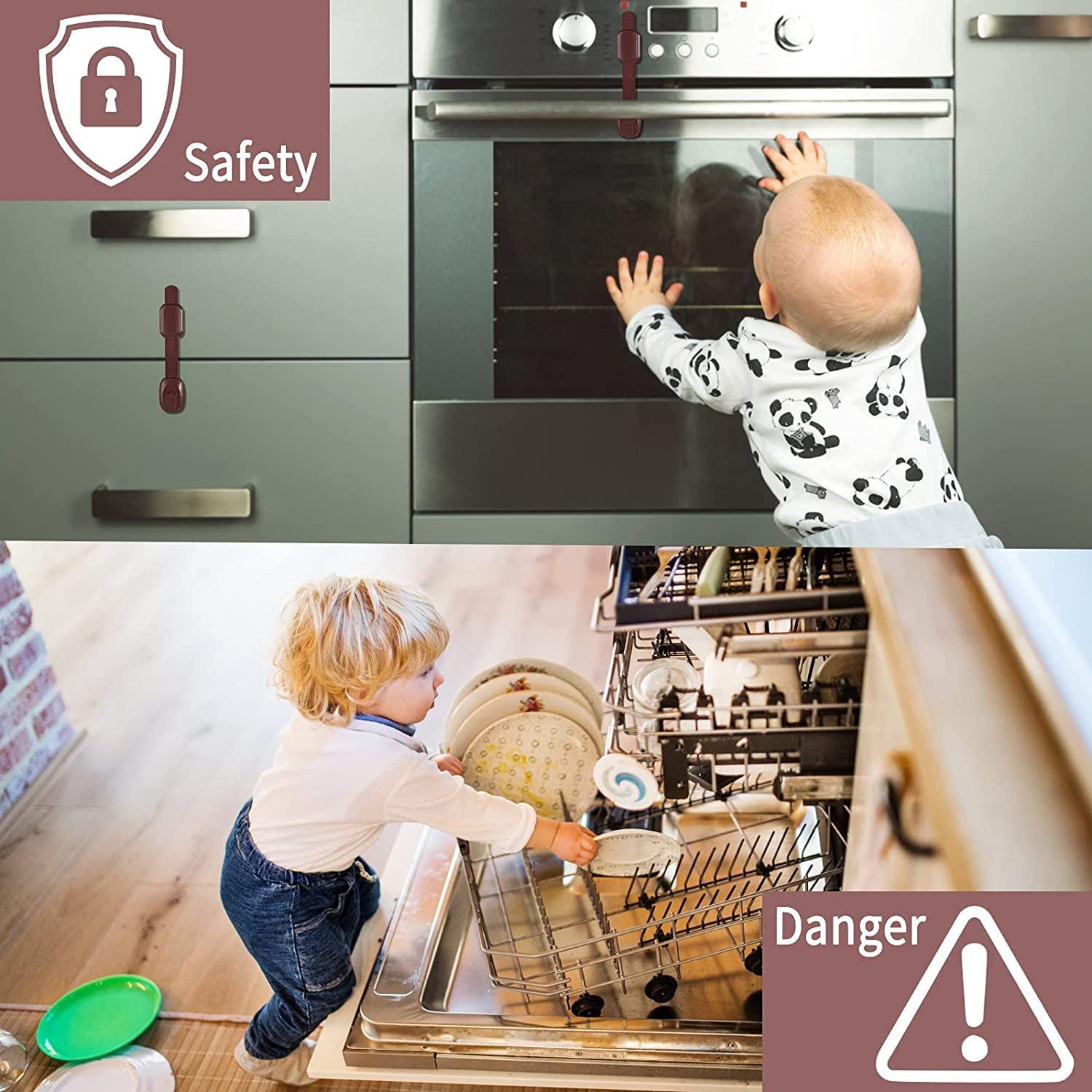 Baby Proofing, Refrigerator lock, Baby Safety Locks for Cabinets, Cabinet  Locks for Babies, No Drilling Child Safety Cabinet Locks for Latching to  Drawer Door Fridge Oven Toilet Seat 