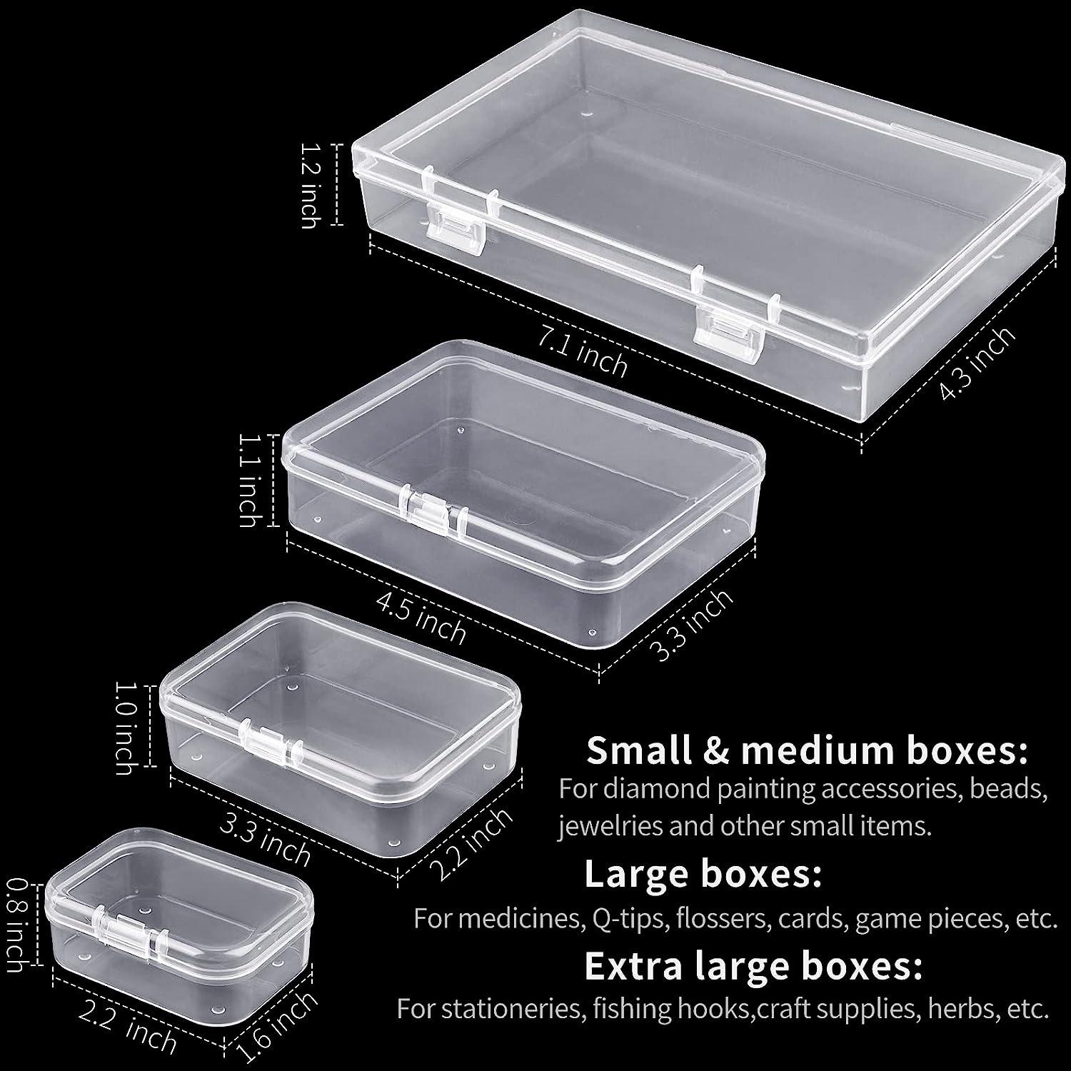 6 PCS Mini Clear Plastic Storage Containers Box Case with Lids Clear  Rectangle Box Small Clear Container for Small Items and Other Craft  Projects, 3.3
