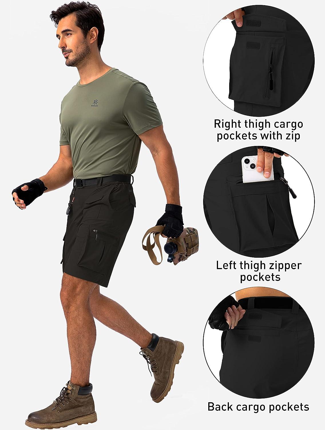 Viodia Men's Hiking Cargo Shorts Stretch Tactical Shorts for Men