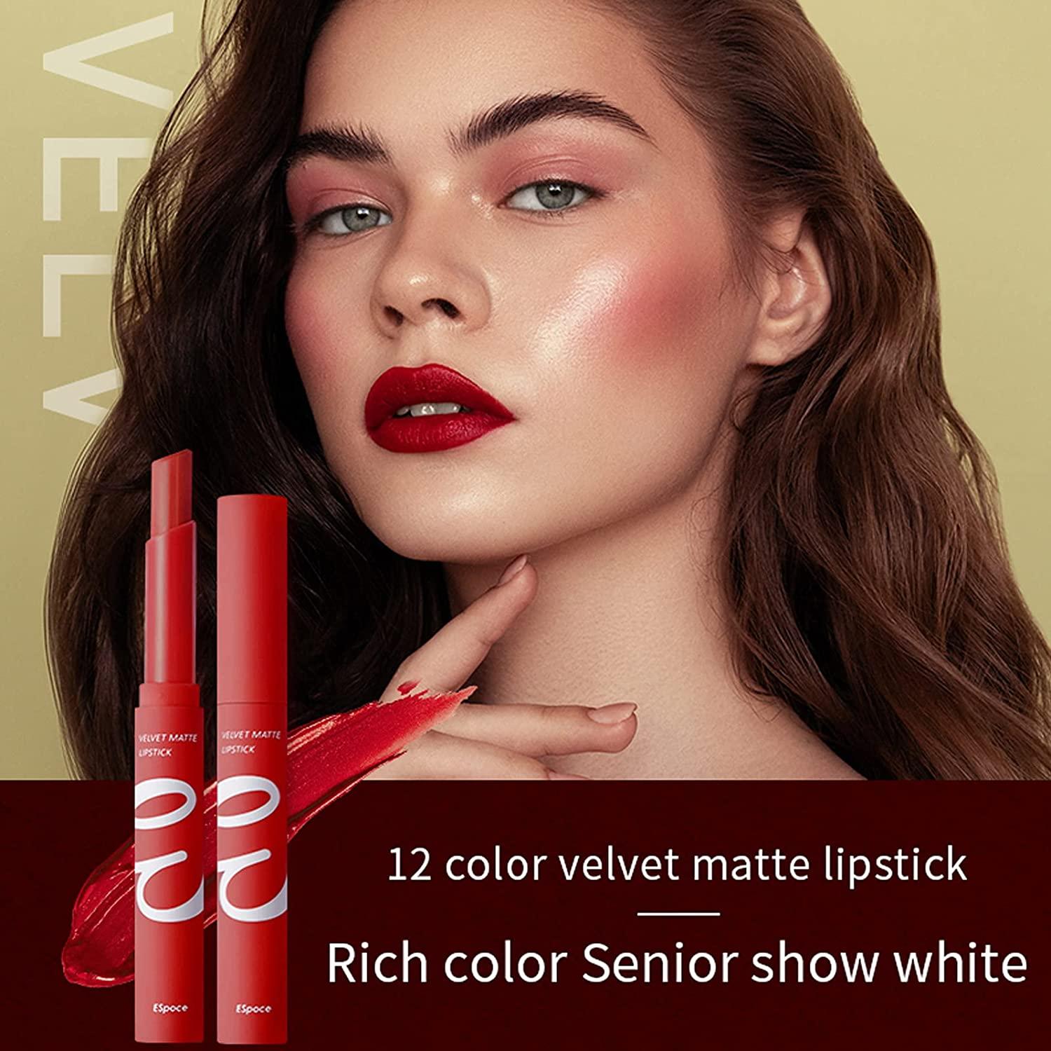 12 Colors Matte Lipstick Set Nude Waterproof Matte Long Lasting Lip Stick Smooth Soft Non Stick 