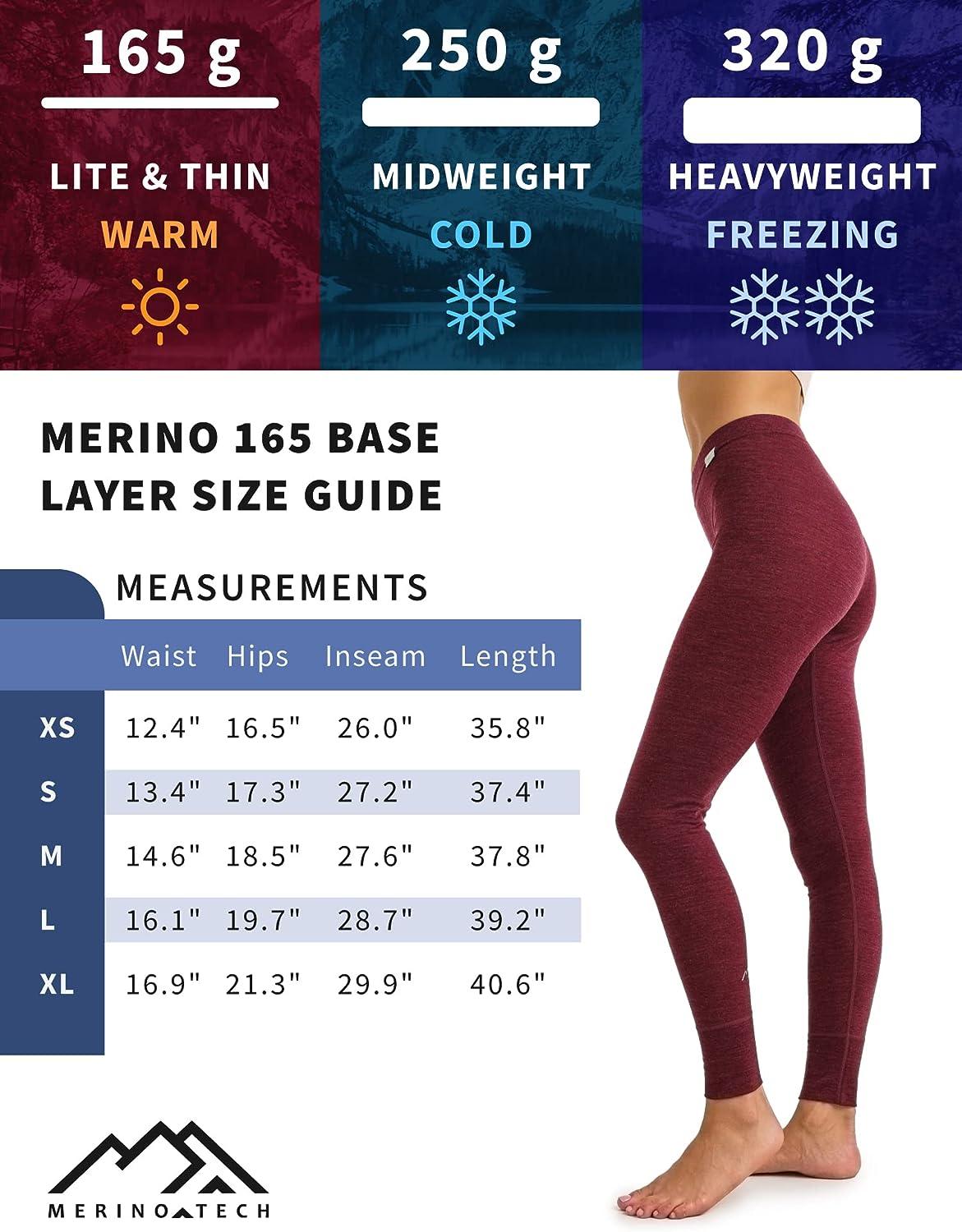 Women's Merino Wool Pants - Base Layer Leggings Burgundy