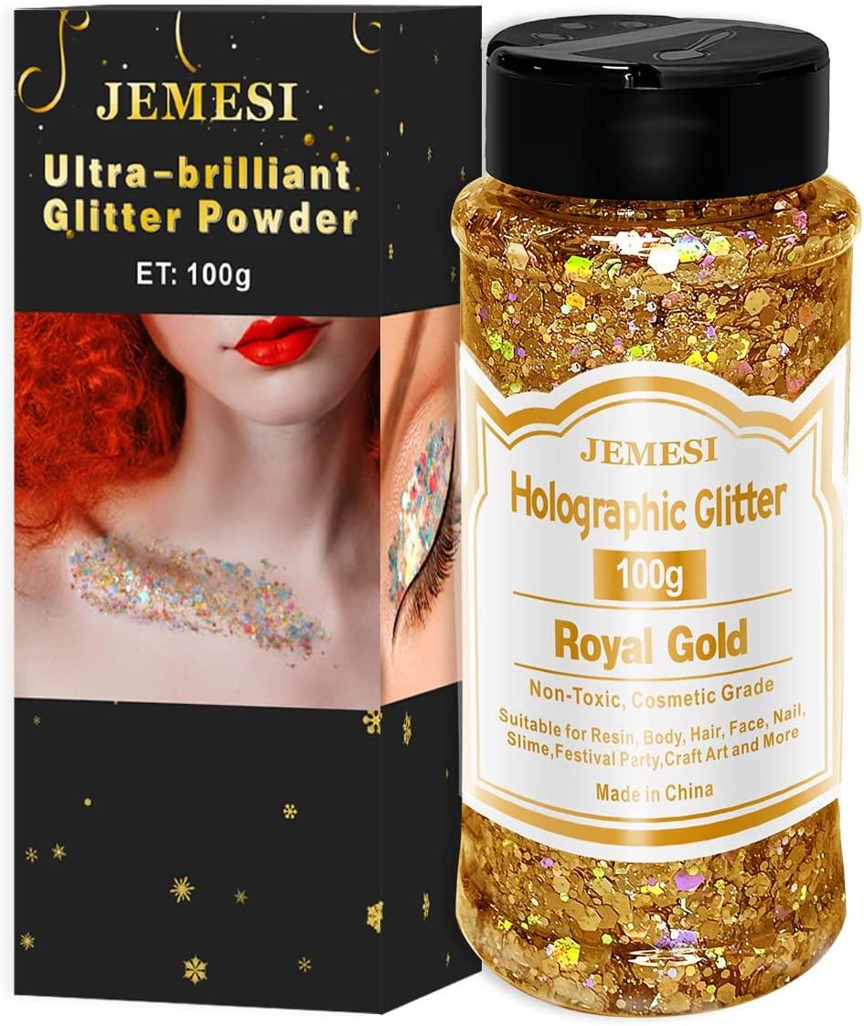 Edible Gold Glitter Flakes/non Metallic Gold Edible Flakes 1 Oz  Bottle/edible Soft Gold Course Flakes 