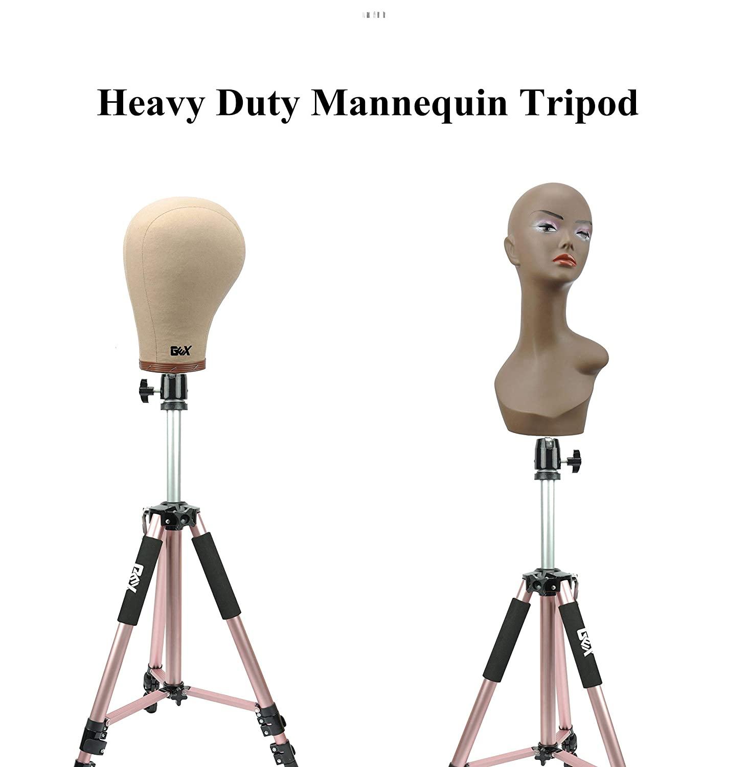  GEX 63 Heavy Duty Mannequin Tripod Stand for Wig Cosmetology  Training Practice Doll Manikin Head Tripod Wig Stand With Travel Bag  (Black) : Beauty & Personal Care