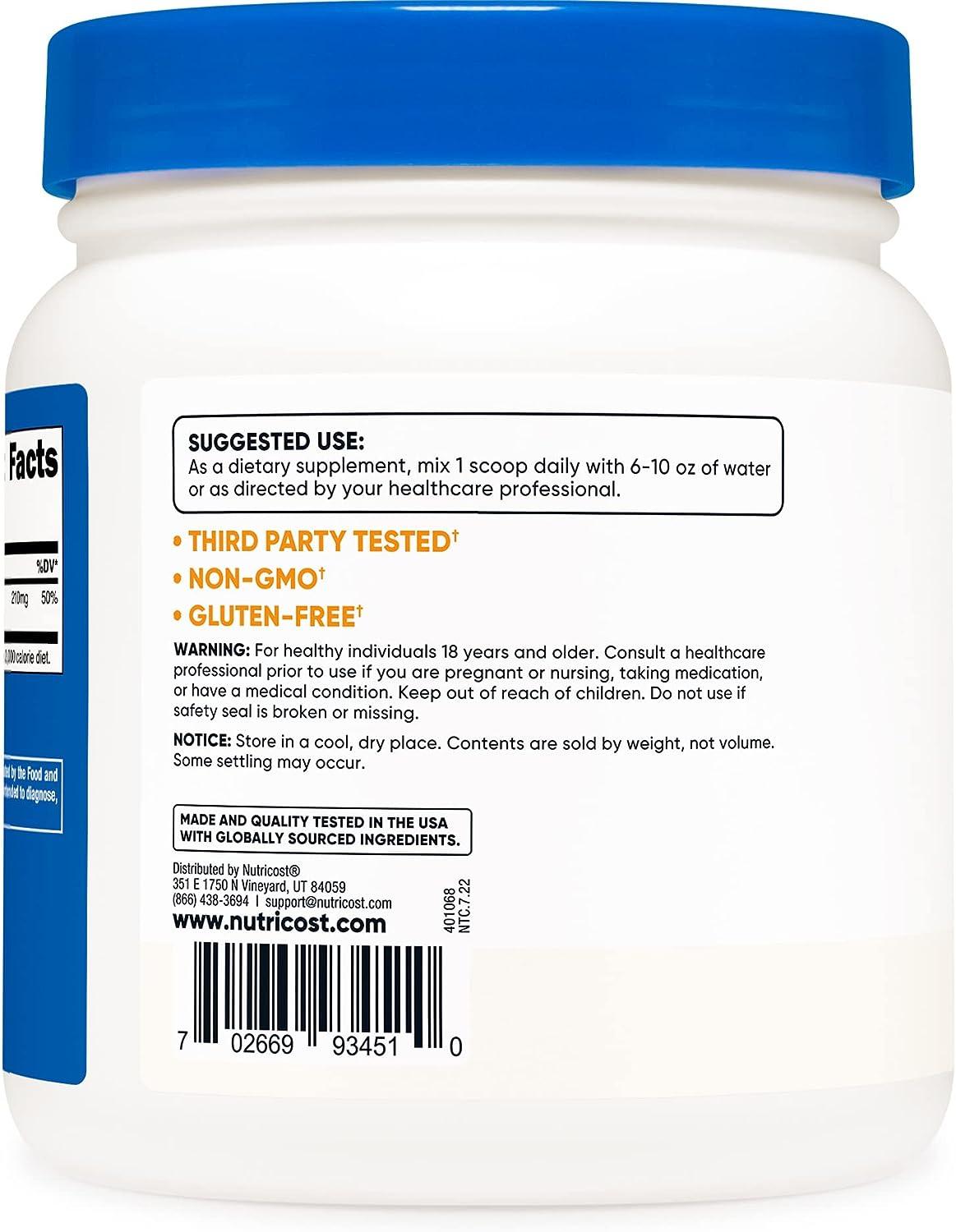  Nutricost L-Glutamine Powder (500 Grams) Unflavored - Gluten  Free & Non-GMO, 100 Servings : Health & Household