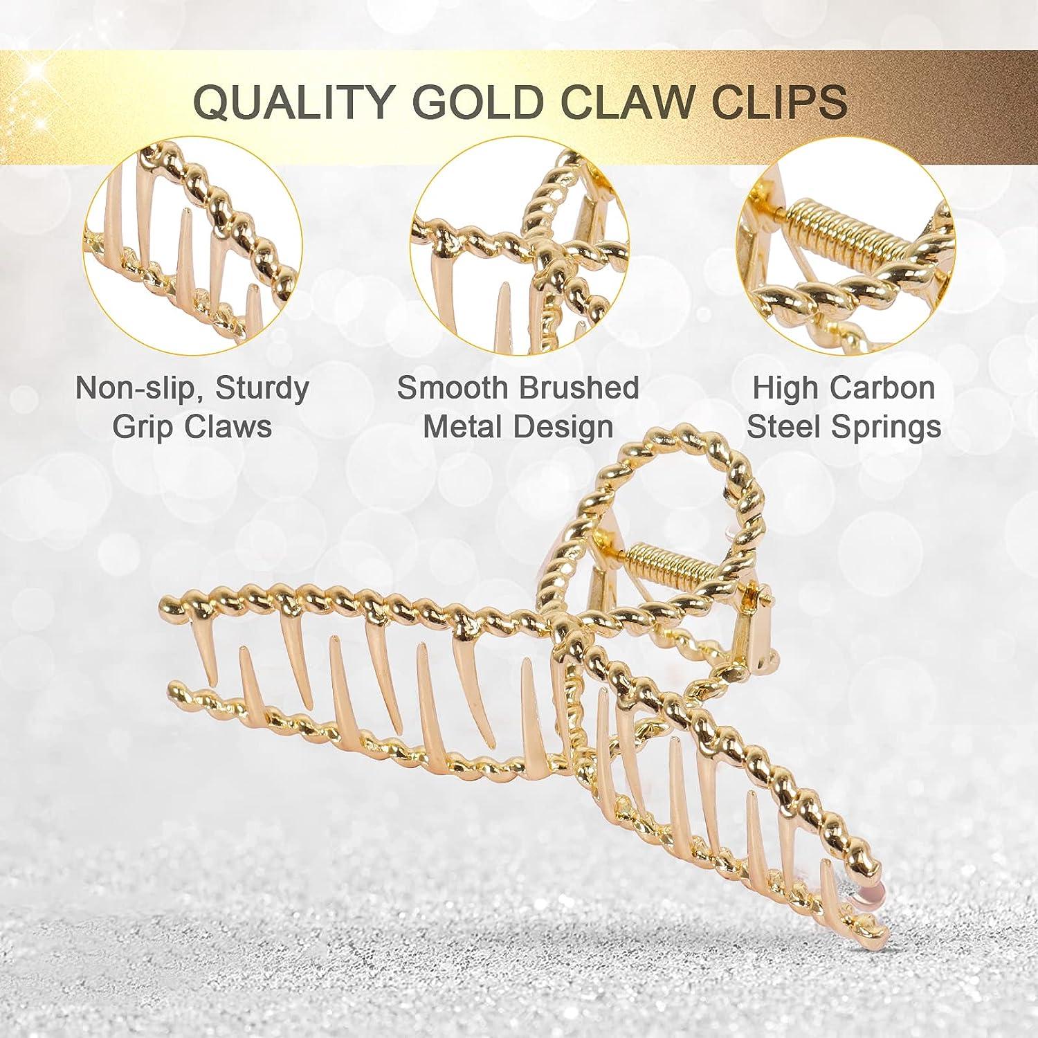 Metal Hair Claw - Gold-colored - Ladies