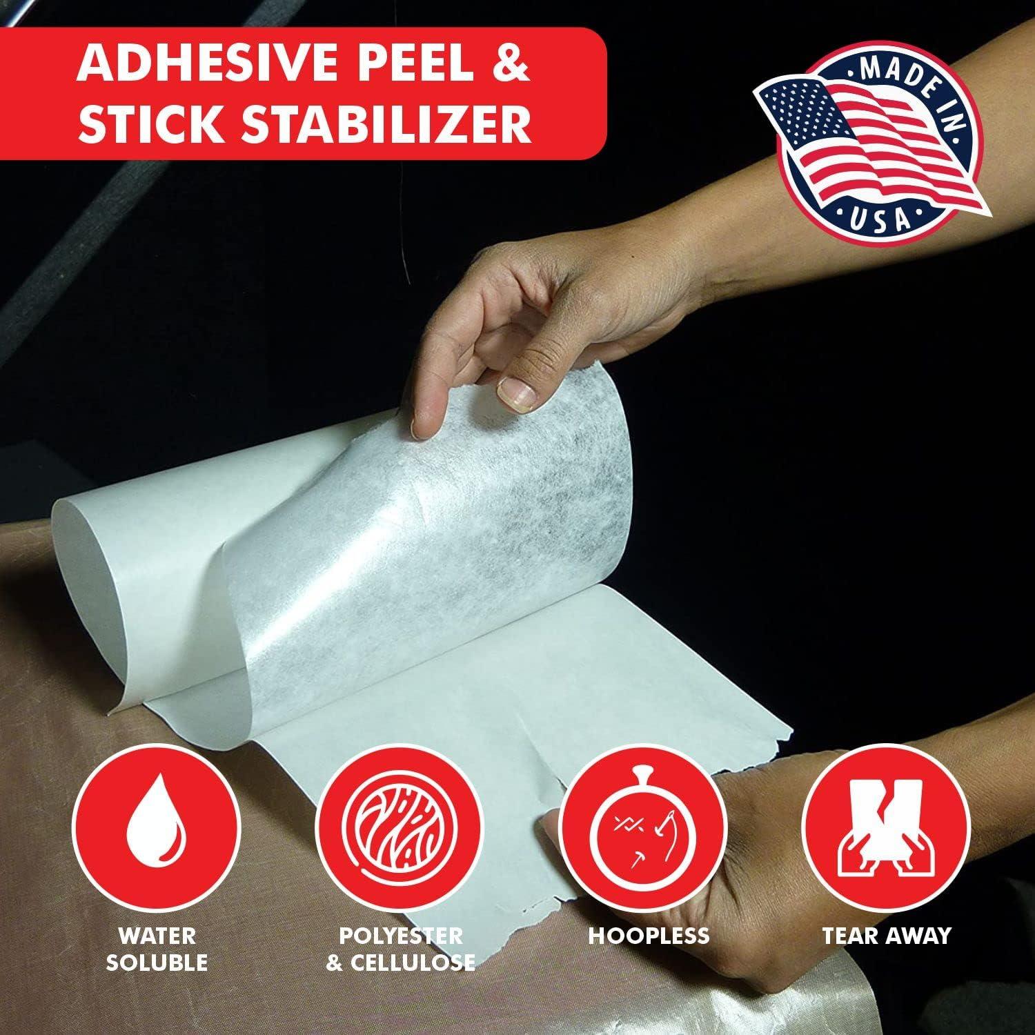 World Weidner Sticky Peel N Stick Self-Adhesive Tear Away Embroidery  Stabilizer Backing Medium Weight (6 by 10 Yards/30 Feet)