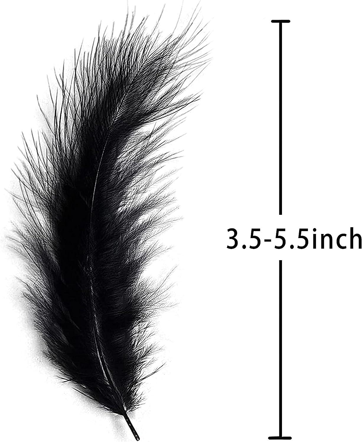 100pcs 4-6 Black Feathers for Crafts and Dreamcatcher Making Fringe Trim  and DIY Projects Colored Feathers Material black 100Pcs