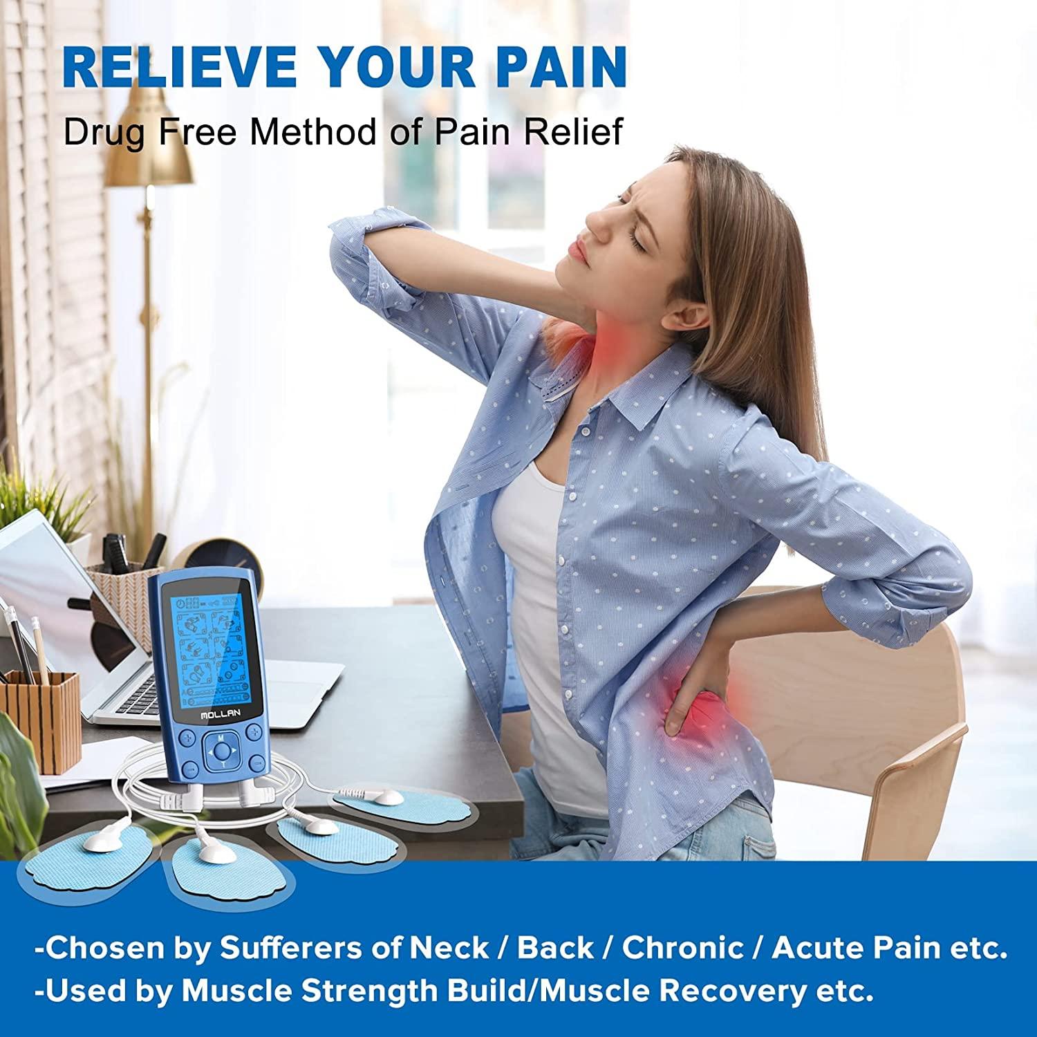 TENS Unit EMS Massager Muscle Stimulator 25 Modes for Neck Back Leg Pain  Relief