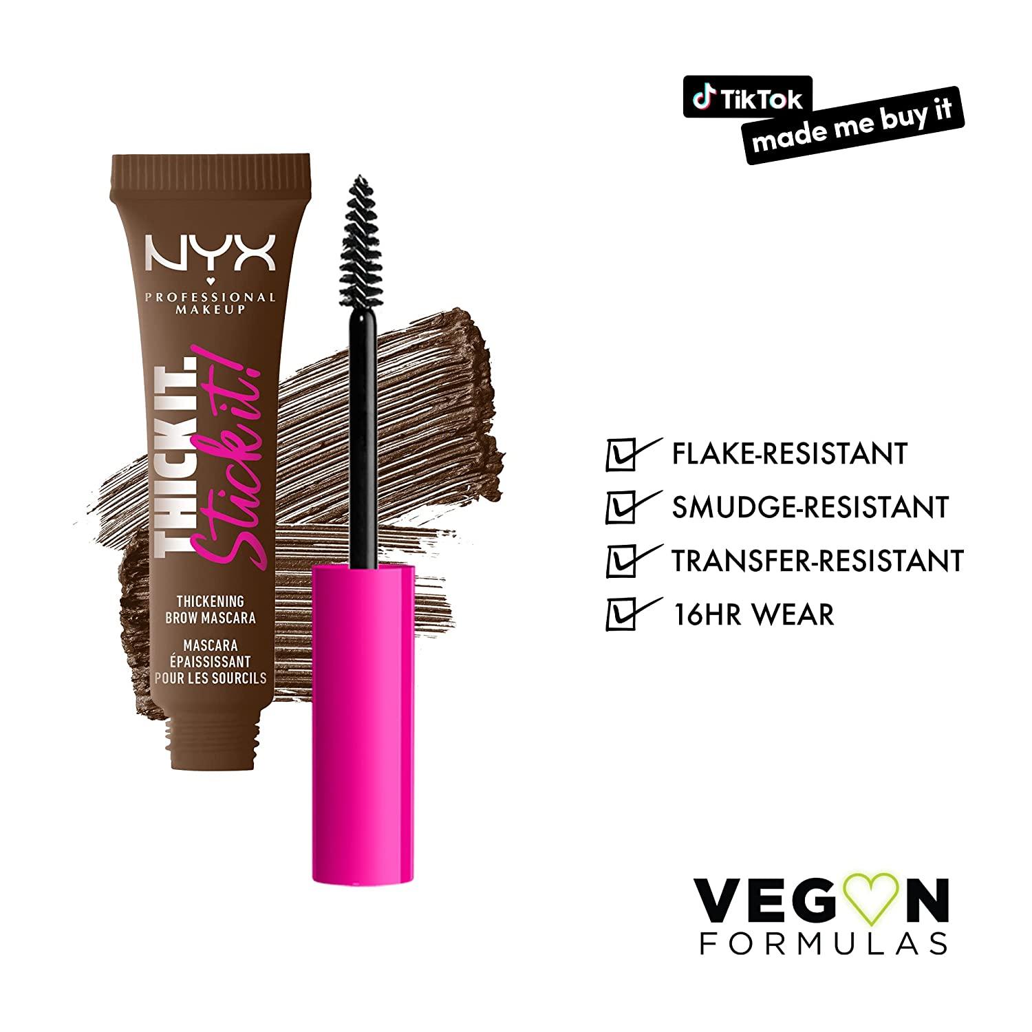 NYX PROFESSIONAL MAKEUP Brunette - 06 Brow Brunette Thick Mascara, Eyebrow Thickening It It Gel Stick