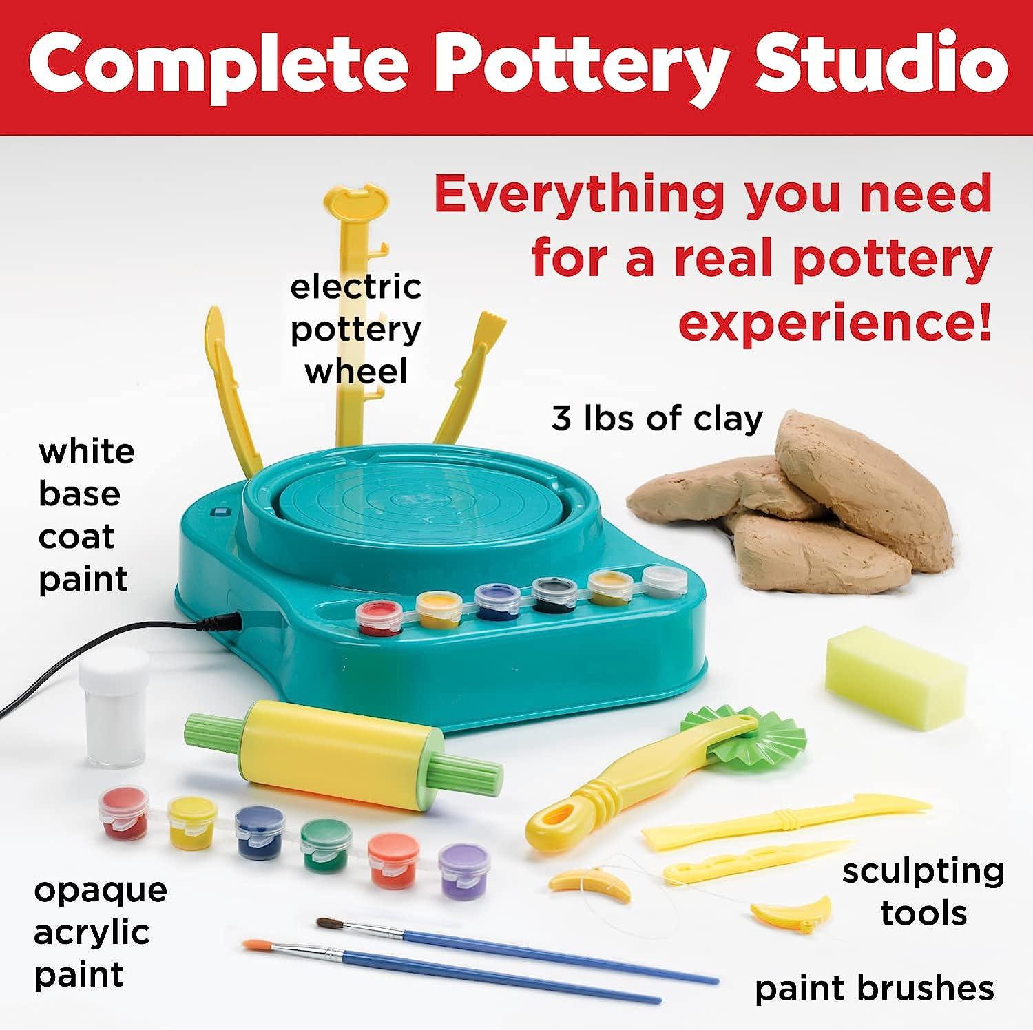  Faber-Castell Pottery Studio - Kids Pottery Wheel Kit for Ages  8+, Complete Pottery Wheel and Painting Kit for Beginners, 3 lbs of  Sculpting Clay and Tools : Arts, Crafts & Sewing