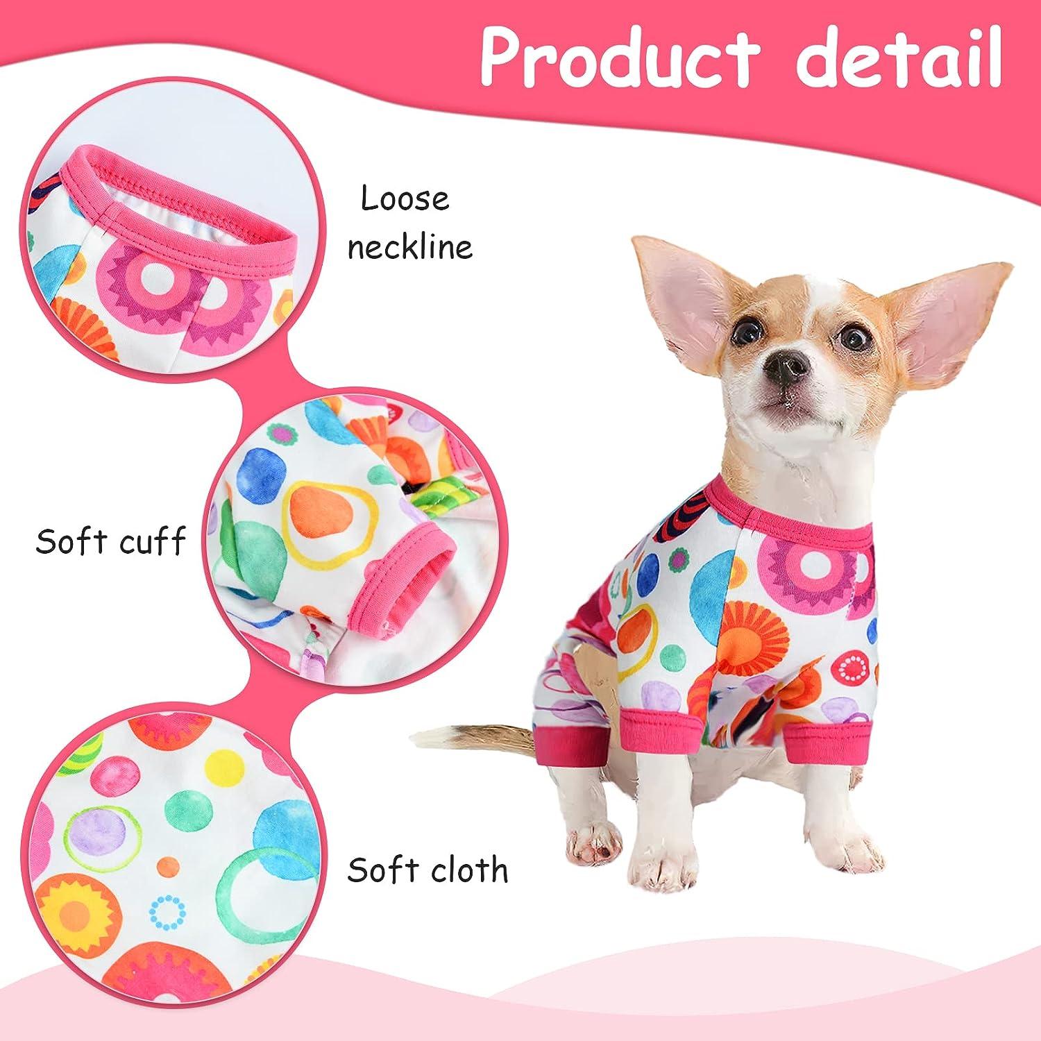 Dog Clothes for Small Dog Girl Pink Floral Dog Pajamas Onesies for Extra  Small Dog - Teacup Dog Chihuahua Yorkie Clothes, Cute Small Dog Costume  Puppy