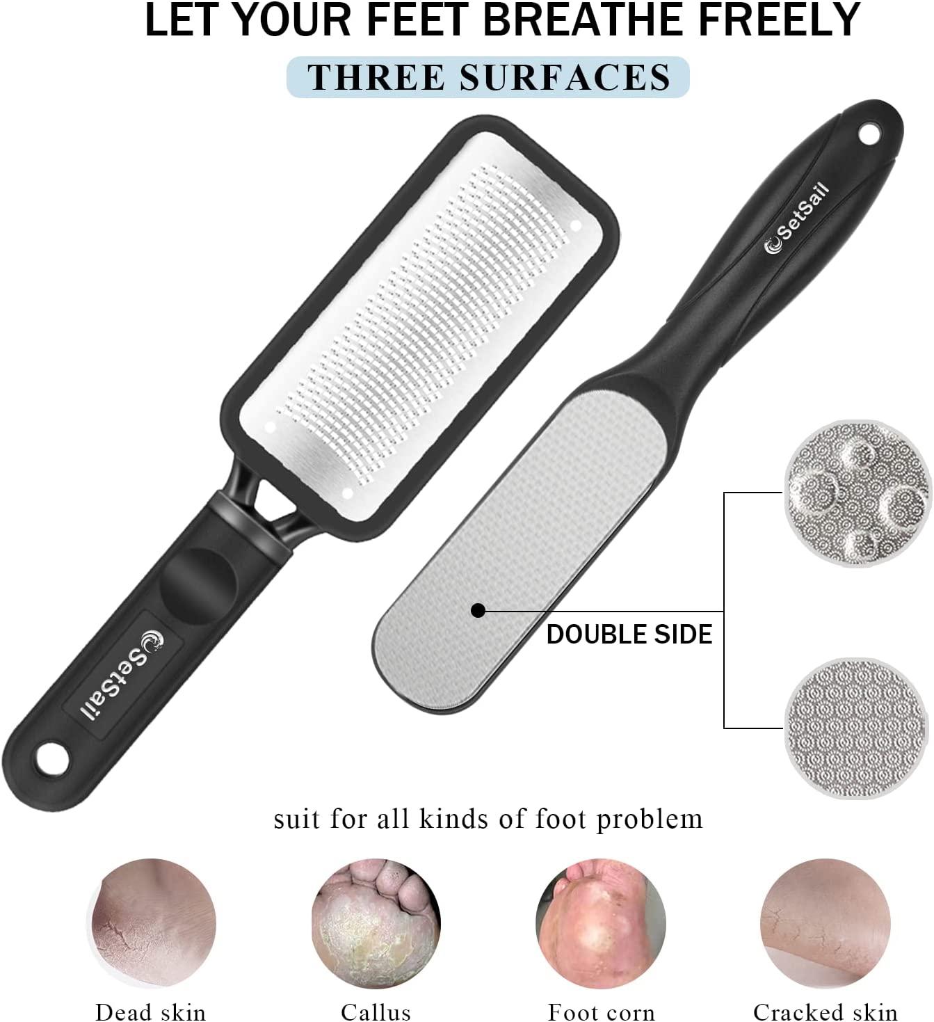 [2 Pack] Colossal Foot Scrubber for Shower and Dead Skin, Foot File  Scraper, Callus Remover, Pedicure Tools, Rasp - Can be Used on Both Wet and  Dry