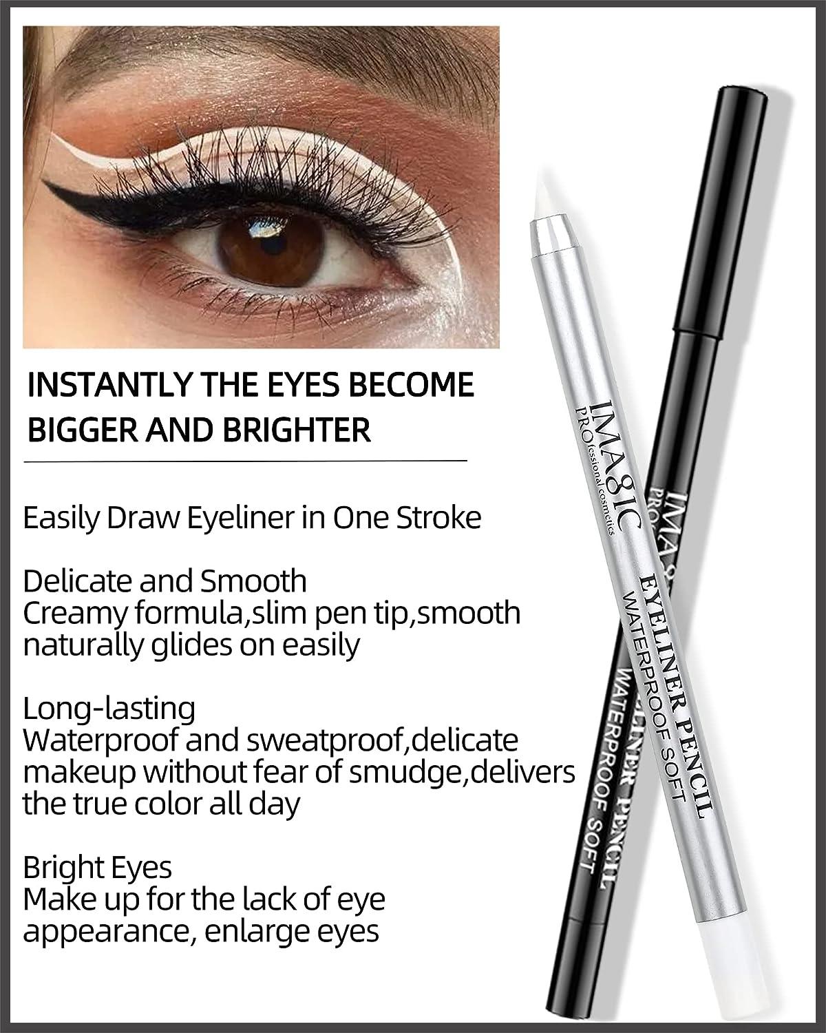 White Eyeliner Pen Pencil Highlighter Eye Liner Long Lasting Eye