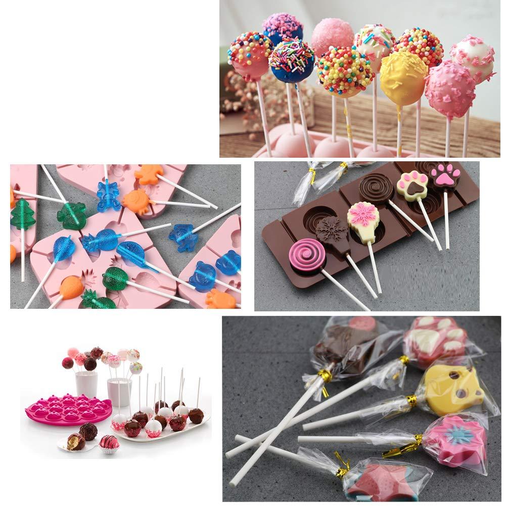 100Pcs Acrylic Lollipop Sticks 6 Inch Clear Reusable Candy Cake